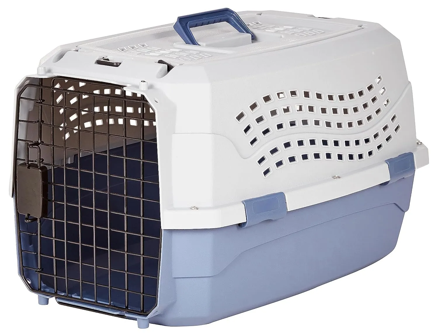 Amazon Basics Cuccia per Animali Domestici a Due Porte, 58 x 38 x 33 cm, Blu - immagine 1