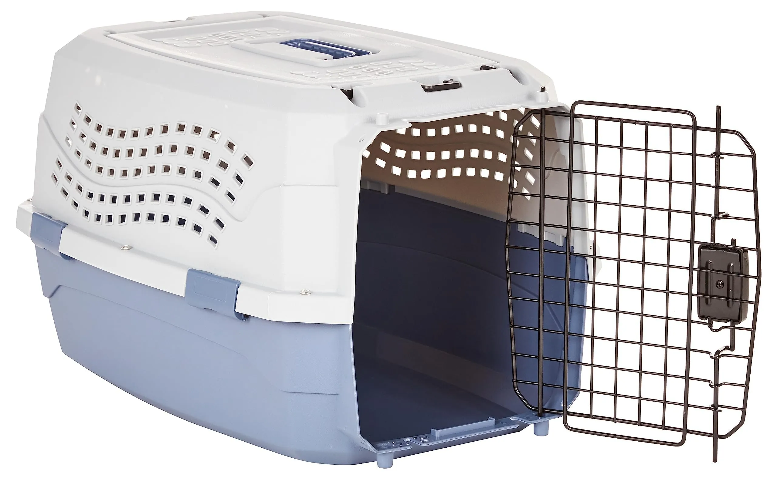 Amazon Basics Cuccia per Animali Domestici a Due Porte, 58 x 38 x 33 cm, Blu - immagine 4