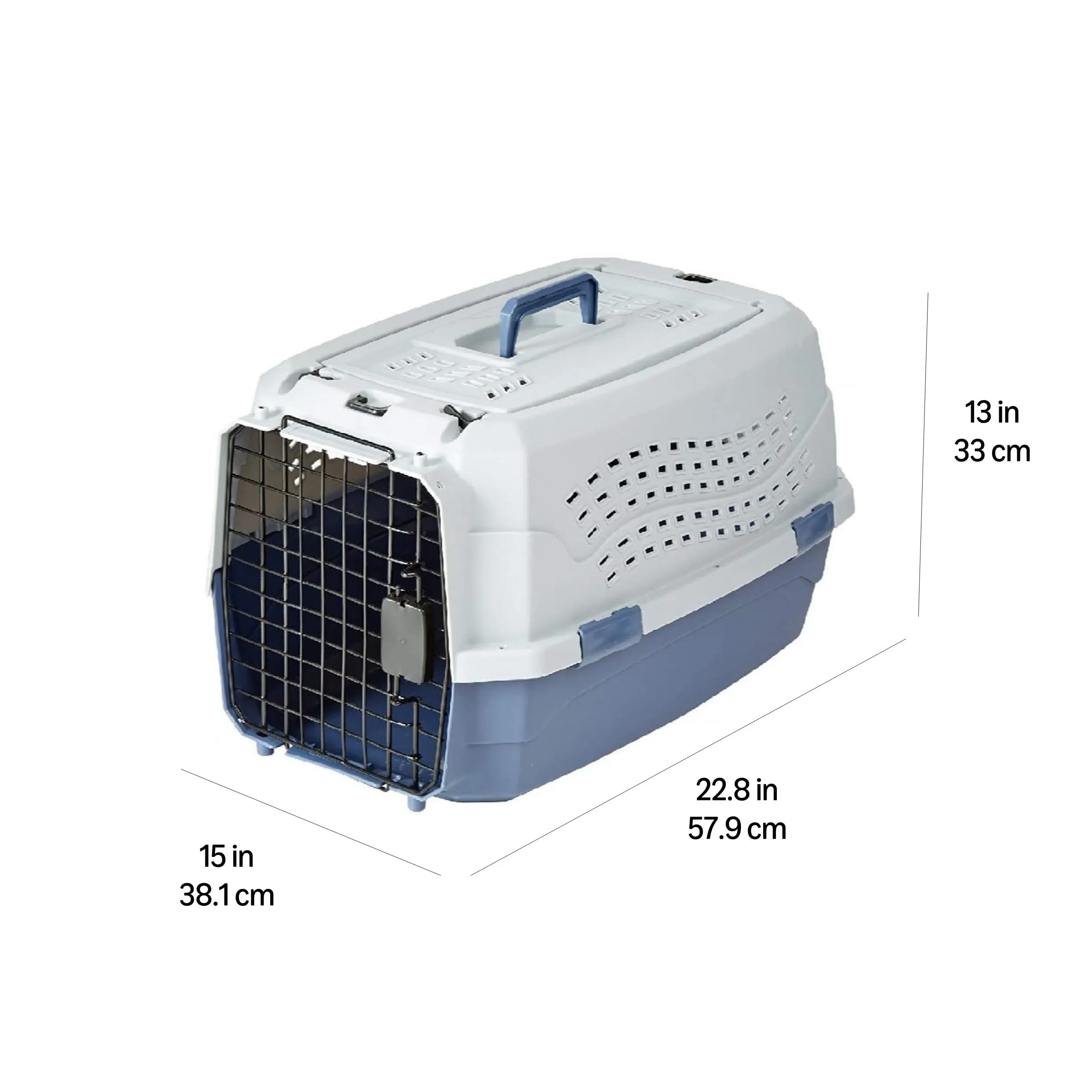 Amazon Basics Cuccia per Animali Domestici a Due Porte, 58 x 38 x 33 cm, Blu - immagine 5