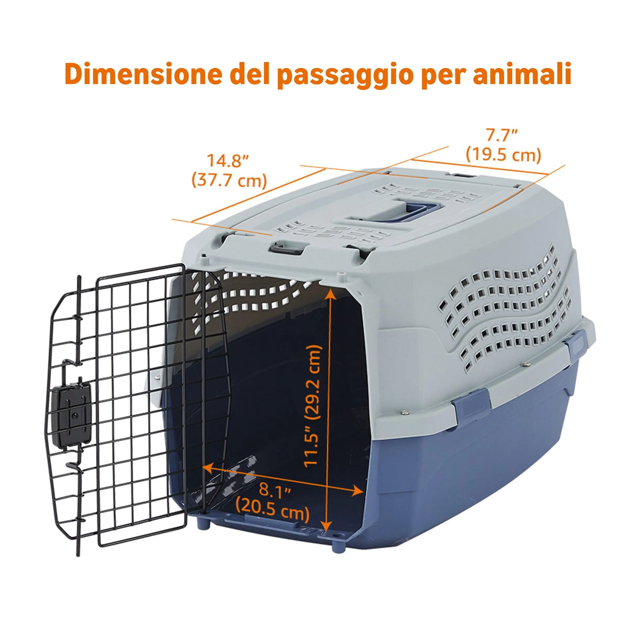 Amazon Basics Cuccia per Animali Domestici a Due Porte, 58 x 38 x 33 cm, Blu - immagine 6