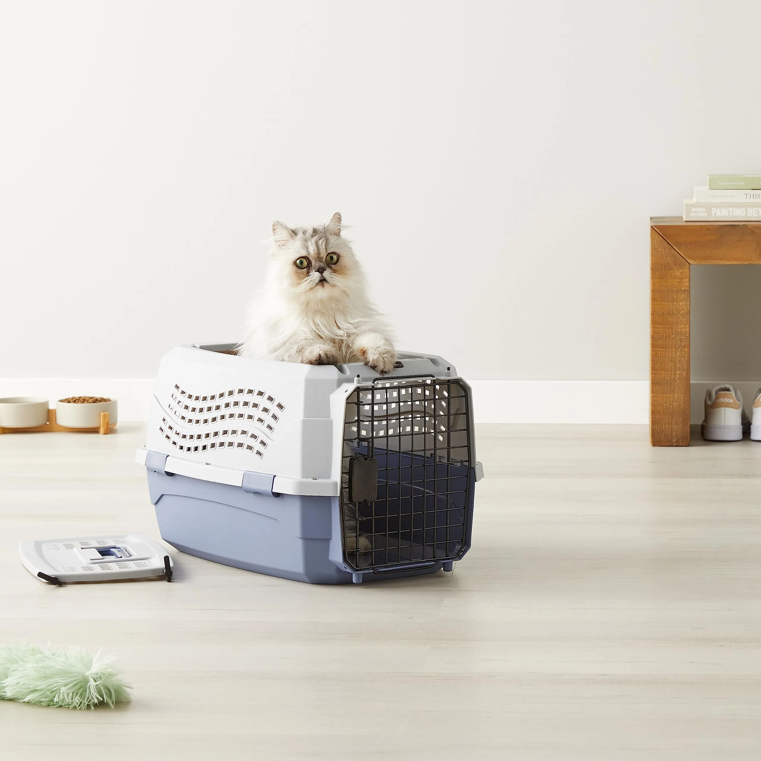 Amazon Basics Cuccia per Animali Domestici a Due Porte, 58 x 38 x 33 cm, Blu - immagine 7