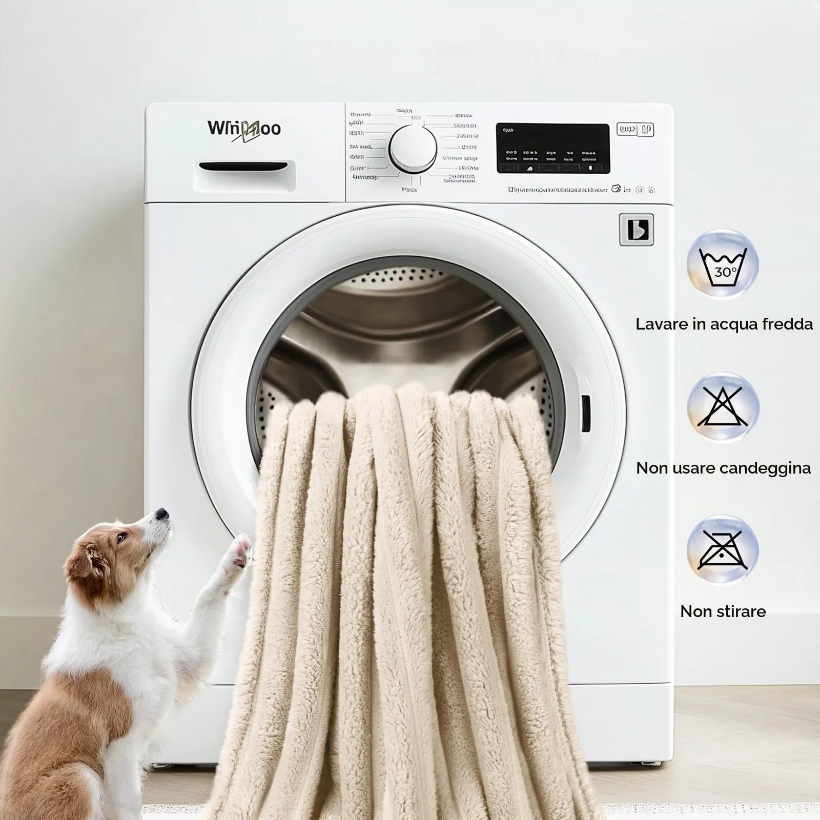luciphia Coperta per Cani e Gatti in Flanella, Lavabile, 3 Pezzi, Grigio Rosa Beige, 52 x 76 cm - immagine 7