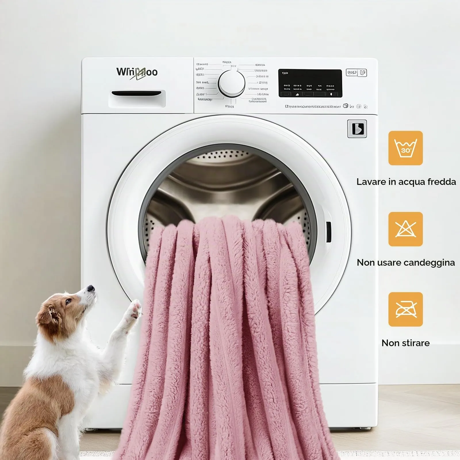 luciphia Coperta per Cani e Gatti in Flanella, 3 Pezzi, Lavabile, Rosa Beige Blu, 76 x 104 cm - immagine 7