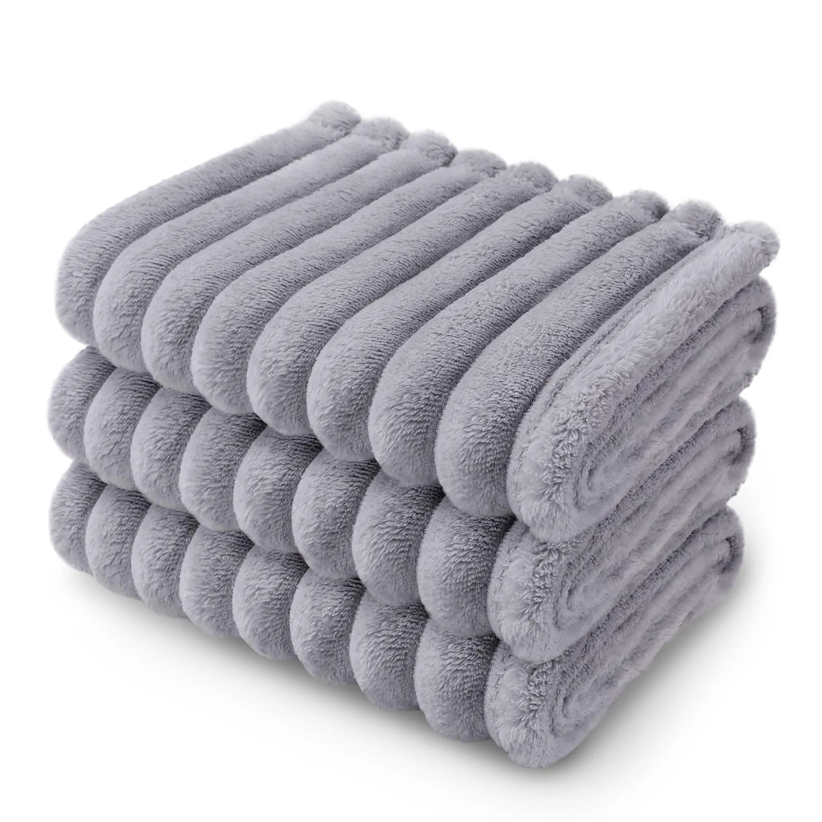 luciphia Coperta per Cani e Gatti in Flanella, 3 Pezzi, Grigio, 45 x 75 cm - immagine 1
