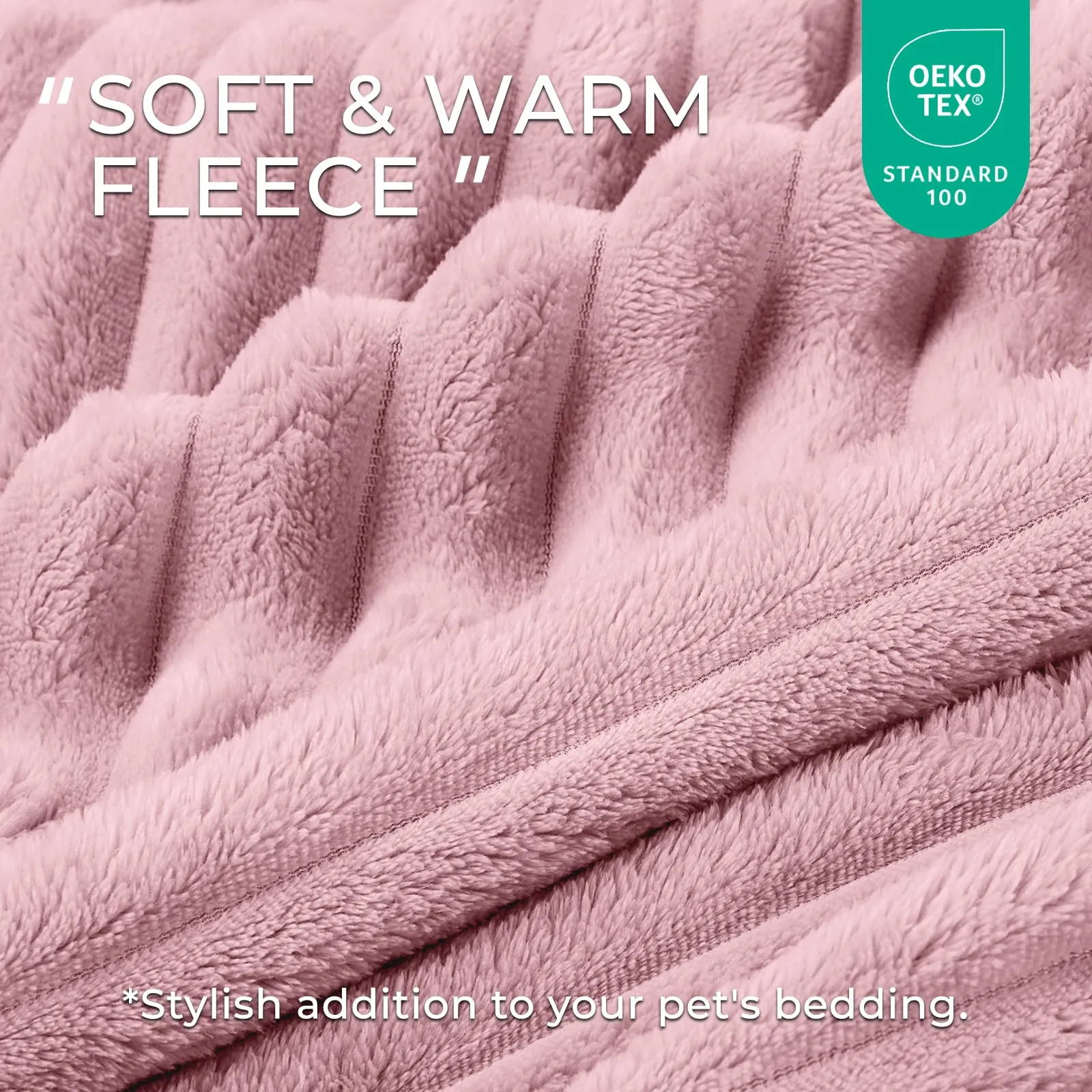 luciphia Coperta per Cani e Gatti in Flanella, Lavabile, Rosa, 52 x 76 cm, 3 Pezzi - immagine 5