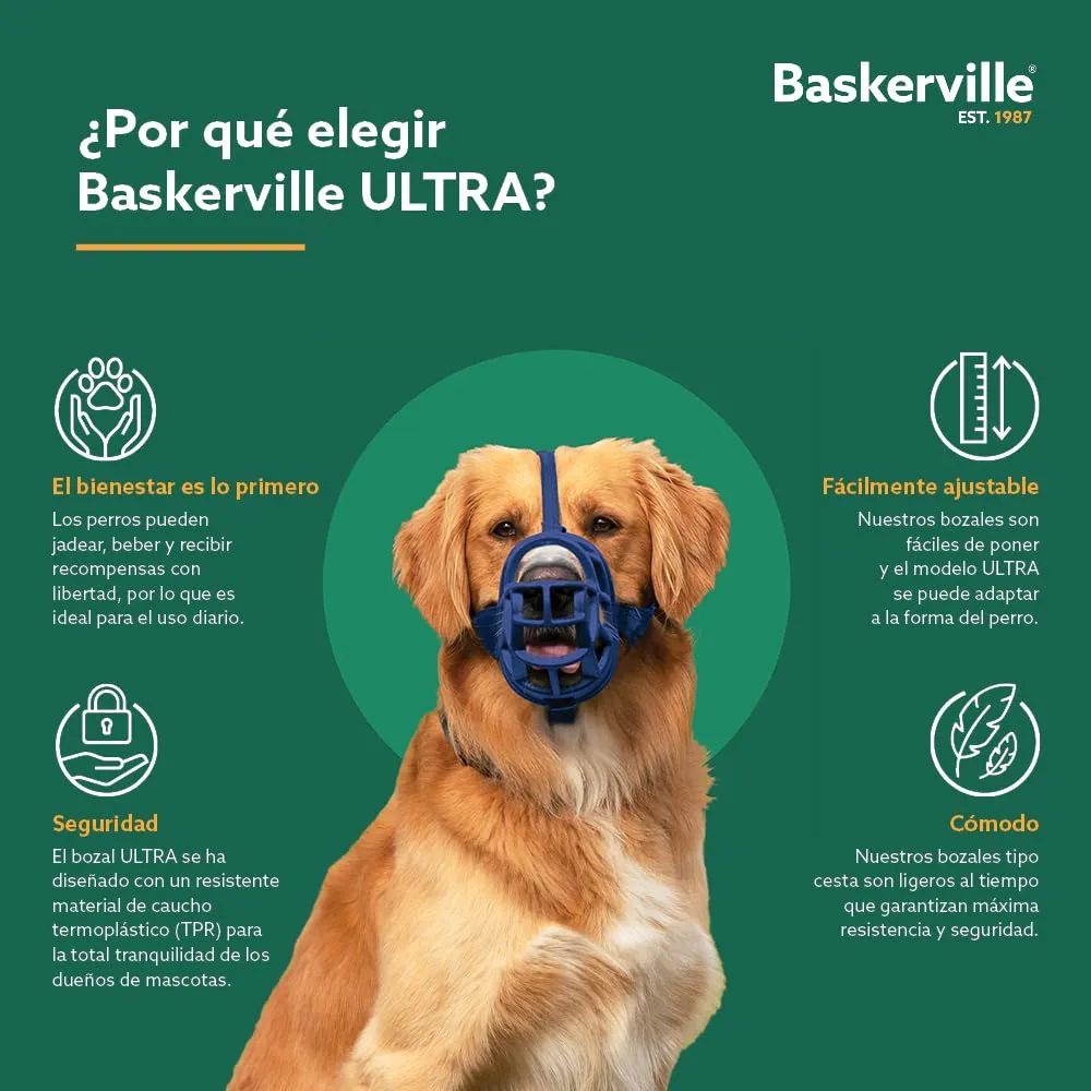 Museruola per cani Baskerville Ultra, Taglia 3, Blu - immagine 2