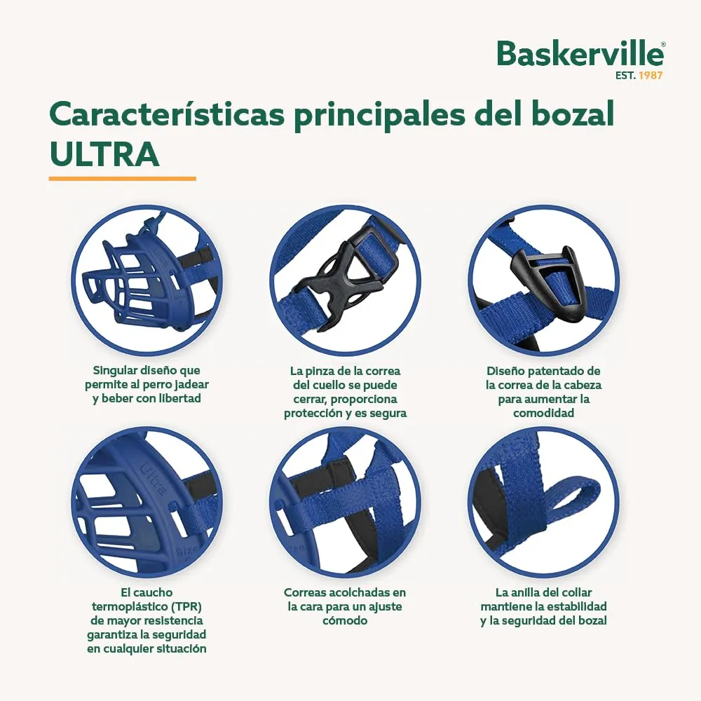 Museruola per cani Baskerville Ultra, Taglia 3, Blu - immagine 3
