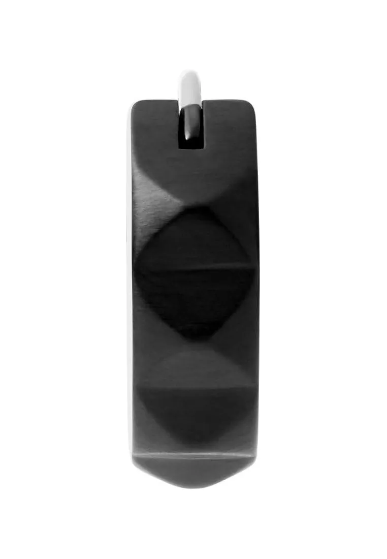 Diesel Orecchini a cerchio da uomo in acciaio inossidabile, Nero, DX1273001 - immagine 5