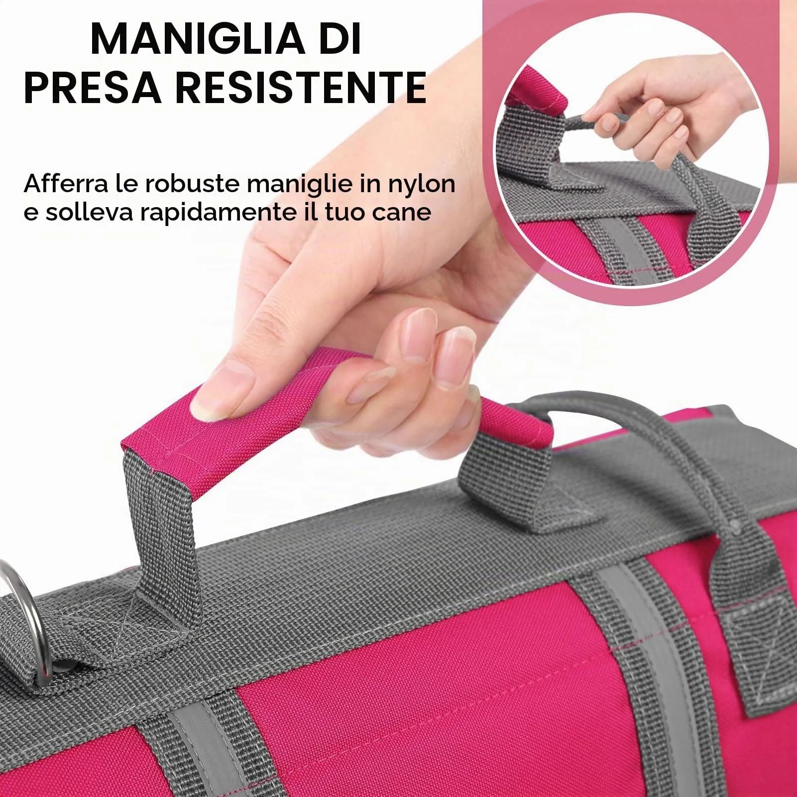 Queenmore Salvagente per Cani Piccoli, Regolabile e Riflettente (S, Fucsia) - immagine 5