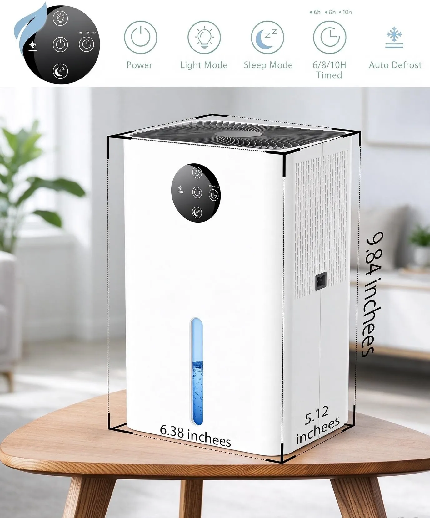 CoamoTrail Deumidificatore Elettrico Blanc Air con Timer e Luce a 7 Colori - immagine 5