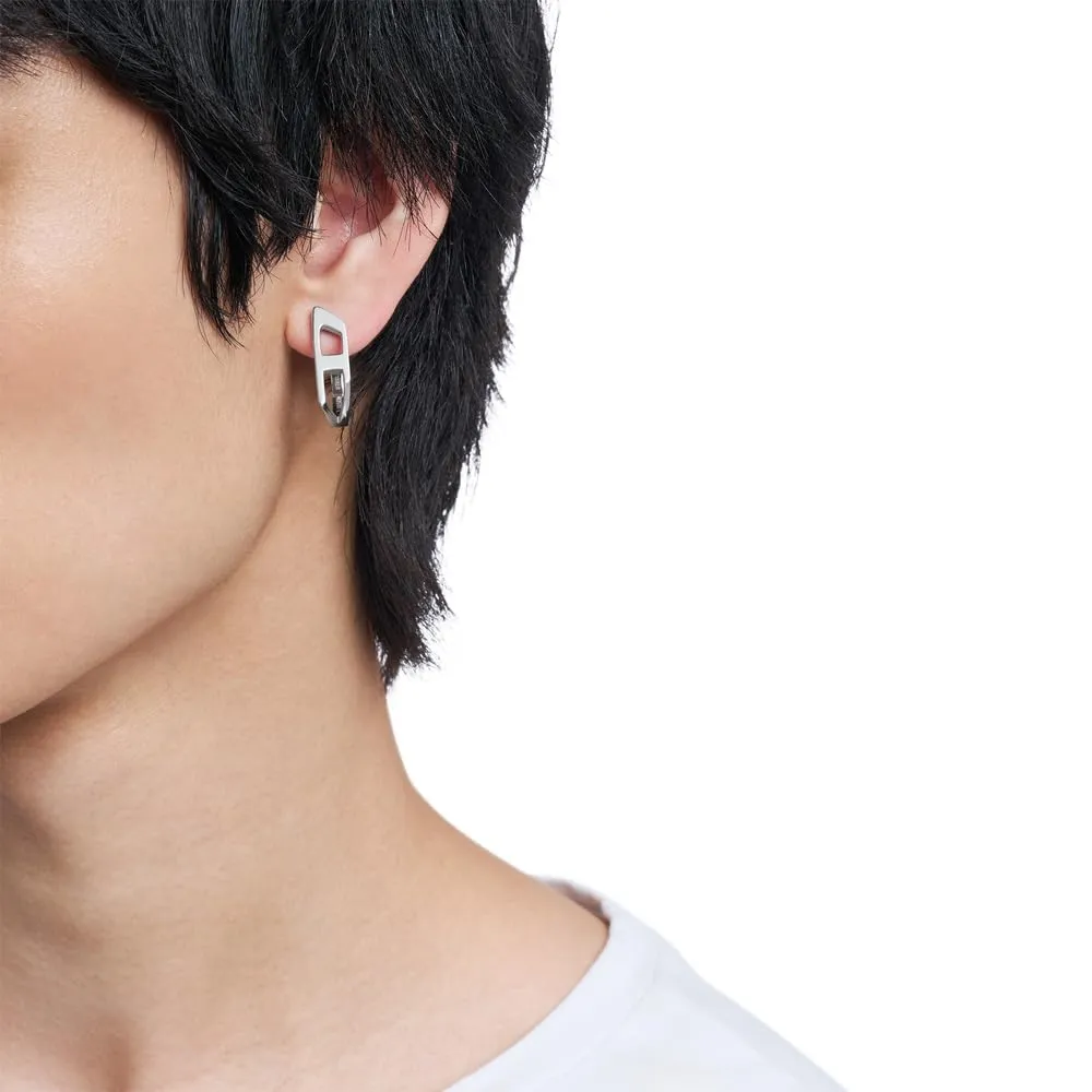 Diesel D Logo DX1637040 Men's Stainless Steel Earrings, Silver Color - immagine 2