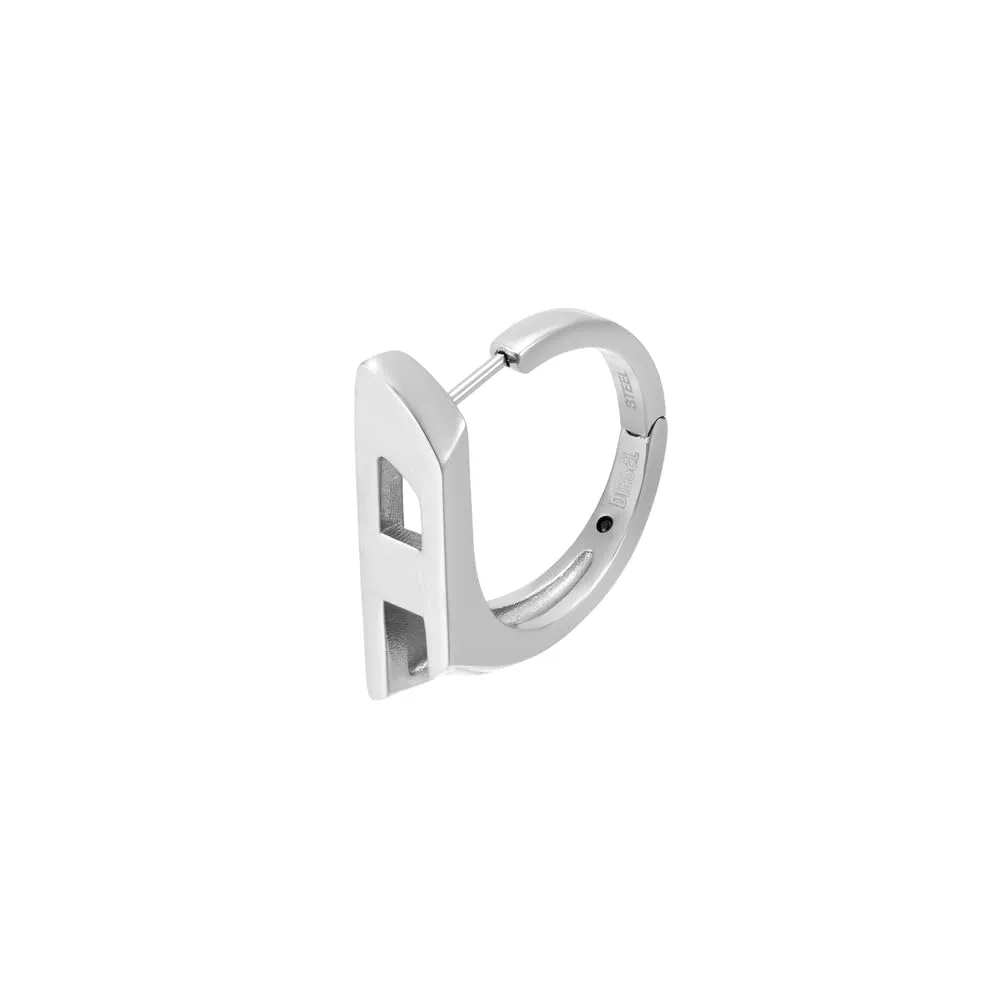 Diesel D Logo DX1637040 Men's Stainless Steel Earrings, Silver Color - immagine 4