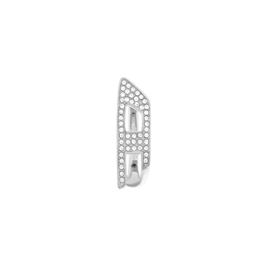 Diesel D Logo DX1628040 Men's Stainless Steel Earrings - Silver Color - immagine 1