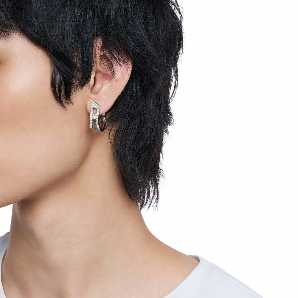 Diesel D Logo DX1628040 Men's Stainless Steel Earrings - Silver Color - immagine 2
