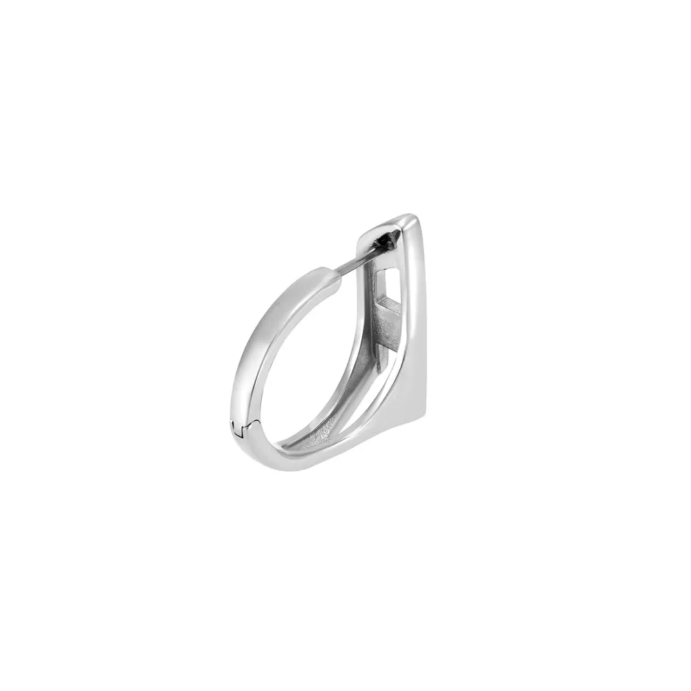 Diesel D Logo DX1628040 Men's Stainless Steel Earrings - Silver Color - immagine 3