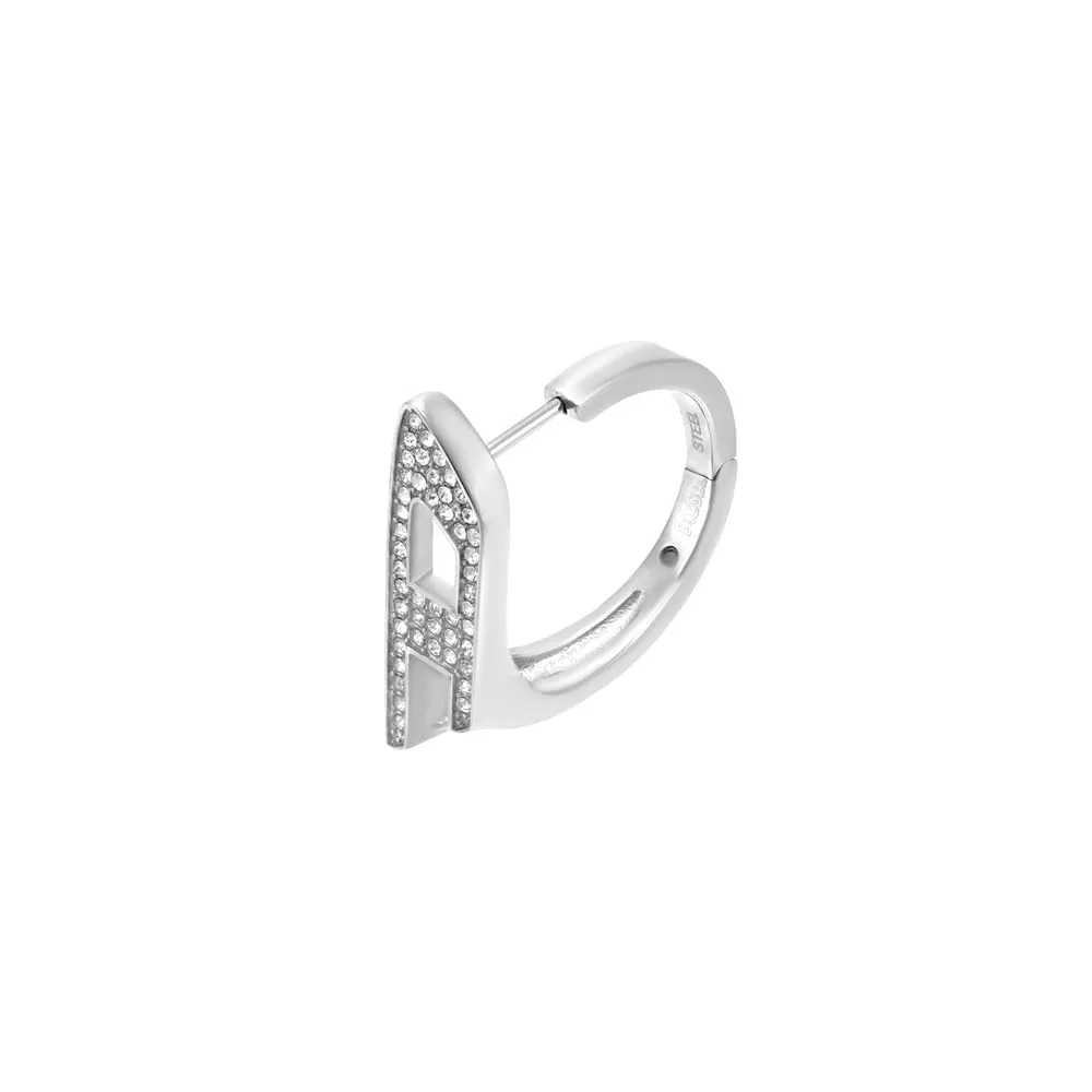 Diesel D Logo DX1628040 Men's Stainless Steel Earrings - Silver Color - immagine 4