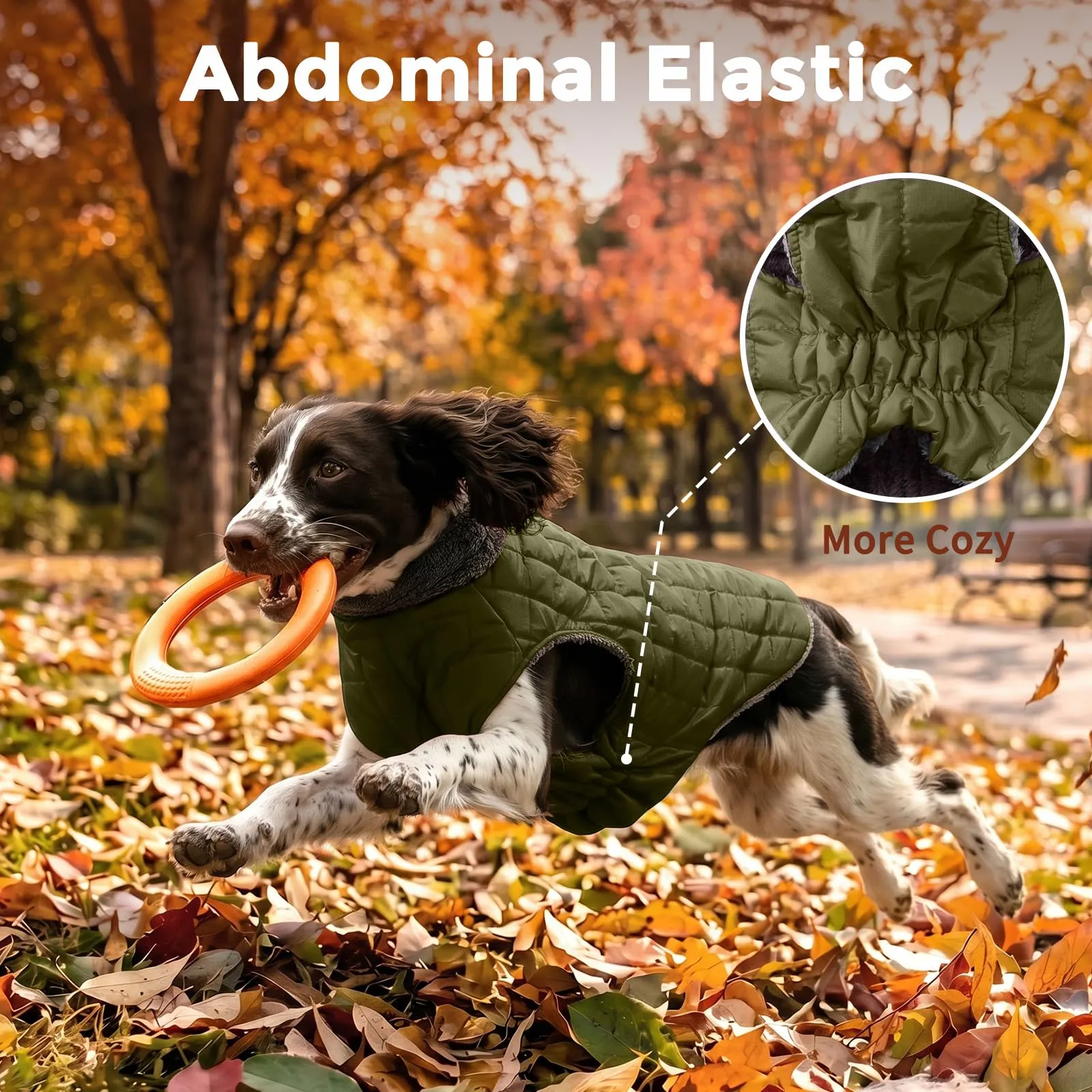 JoyDaog Giacca in pile per cani di piccola taglia con imbracatura, Verde, X-Small - immagine 7