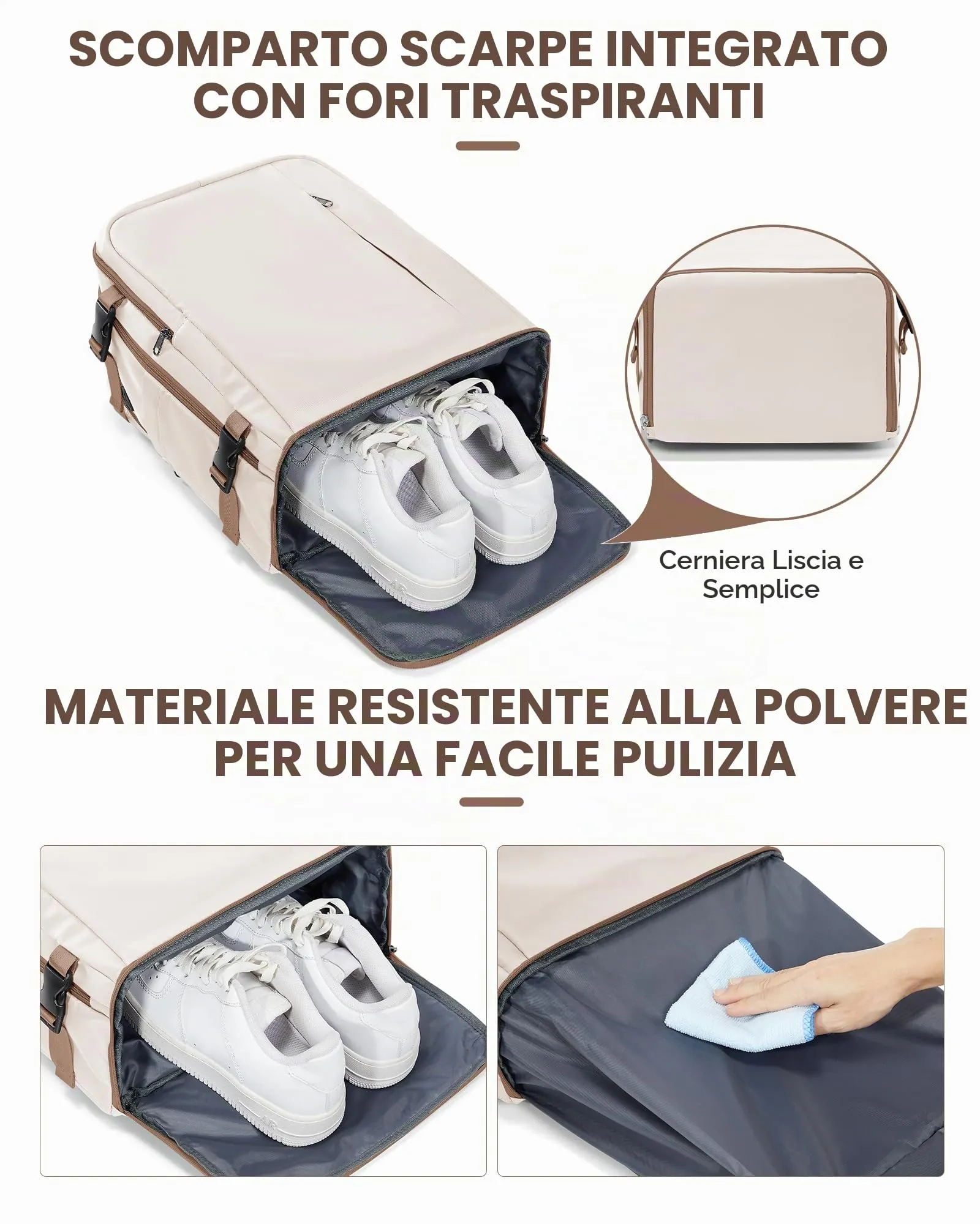 BJLFS Zaino da Viaggio Bagaglio a Mano 40x30x20 per Ryanair e Wizzair - immagine 5