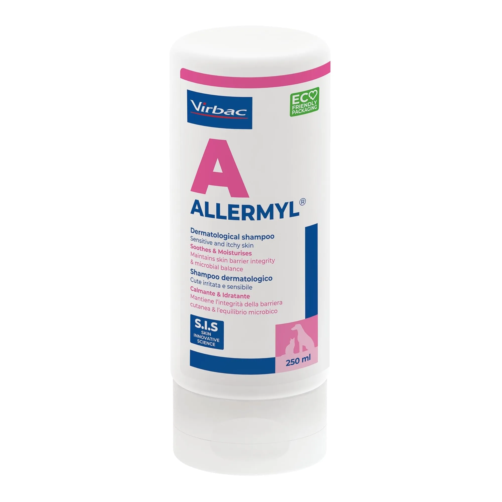 Virbac Allermyl Shampoo for Dogs and Cats, Allergic Skin, 250 ml - immagine 1