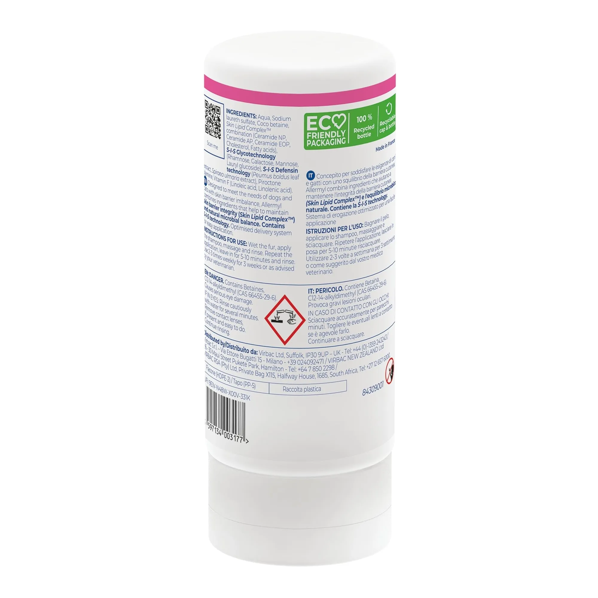 Virbac Allermyl Shampoo for Dogs and Cats, Allergic Skin, 250 ml - immagine 7