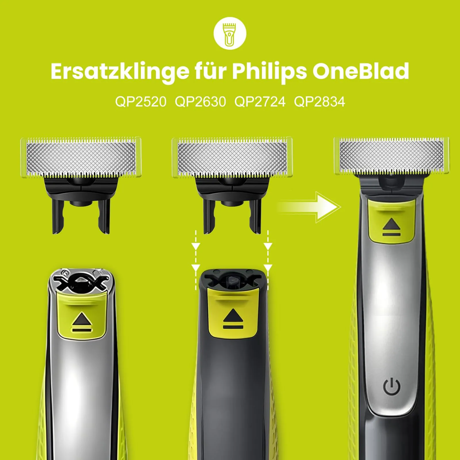 Fenkabs Lame di Ricambio per OneBlade, Confezione da 6, Acciaio Inossidabile - immagine 2