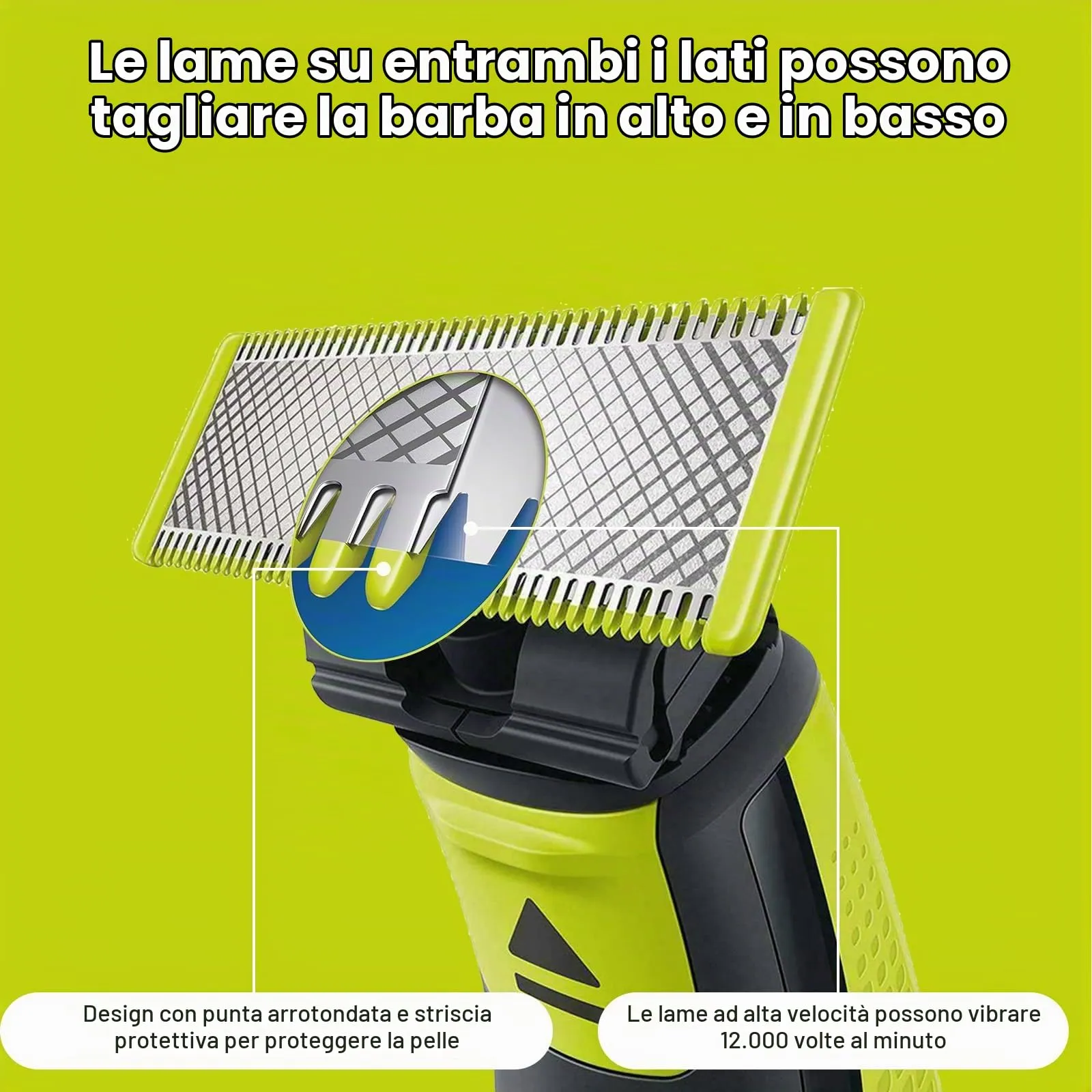 Fenkabs Lame di Ricambio per OneBlade, Confezione da 6, Acciaio Inossidabile - immagine 3