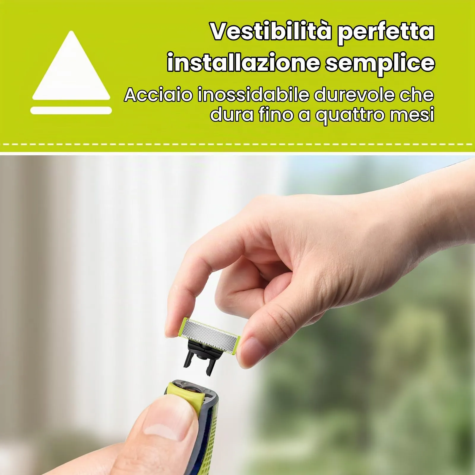 Fenkabs Lame di Ricambio per OneBlade, Confezione da 6, Acciaio Inossidabile - immagine 4