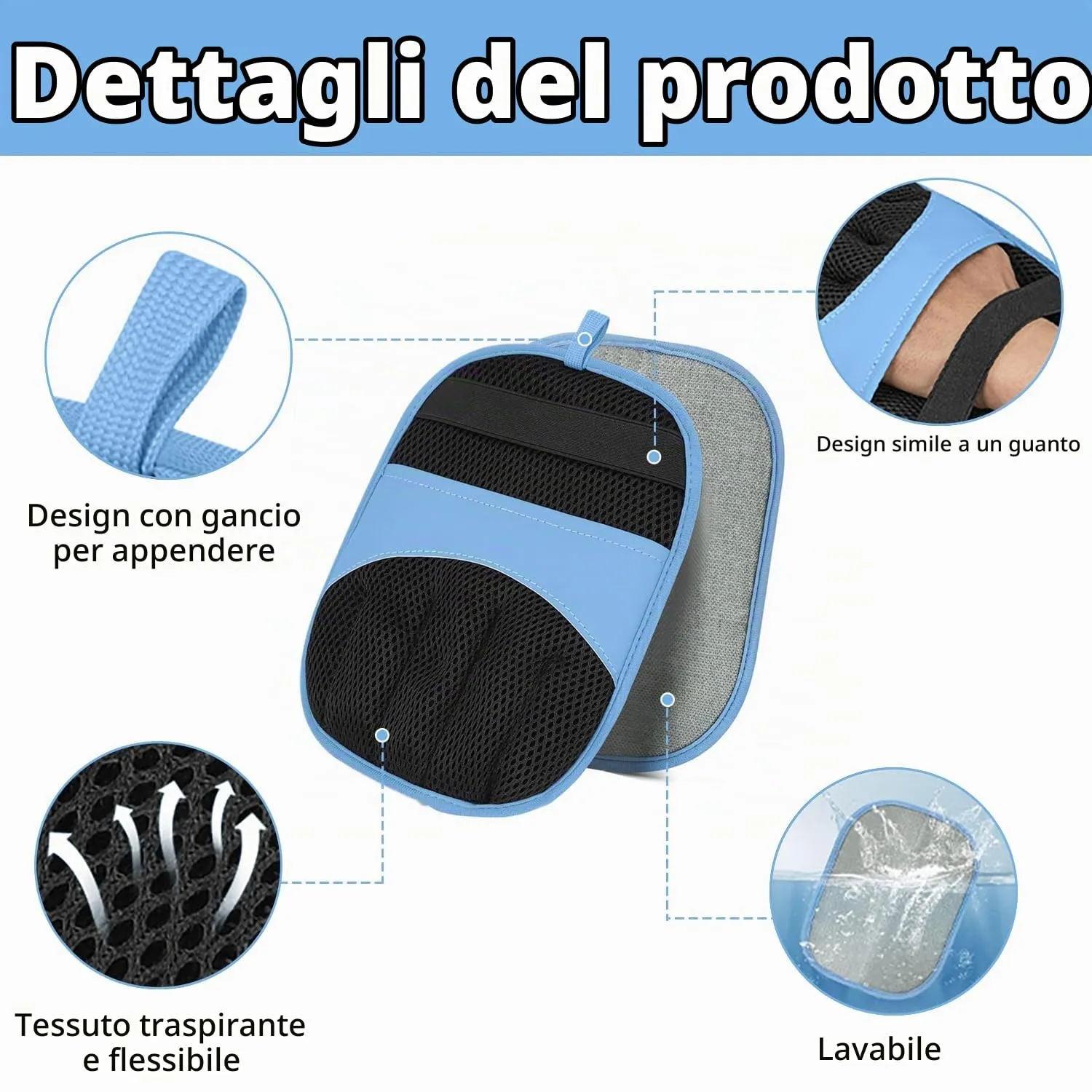 Lauokeer Guanto Rimuovi Peli Animali Elettrostatico per Gatto, Set da 3 - immagine 4