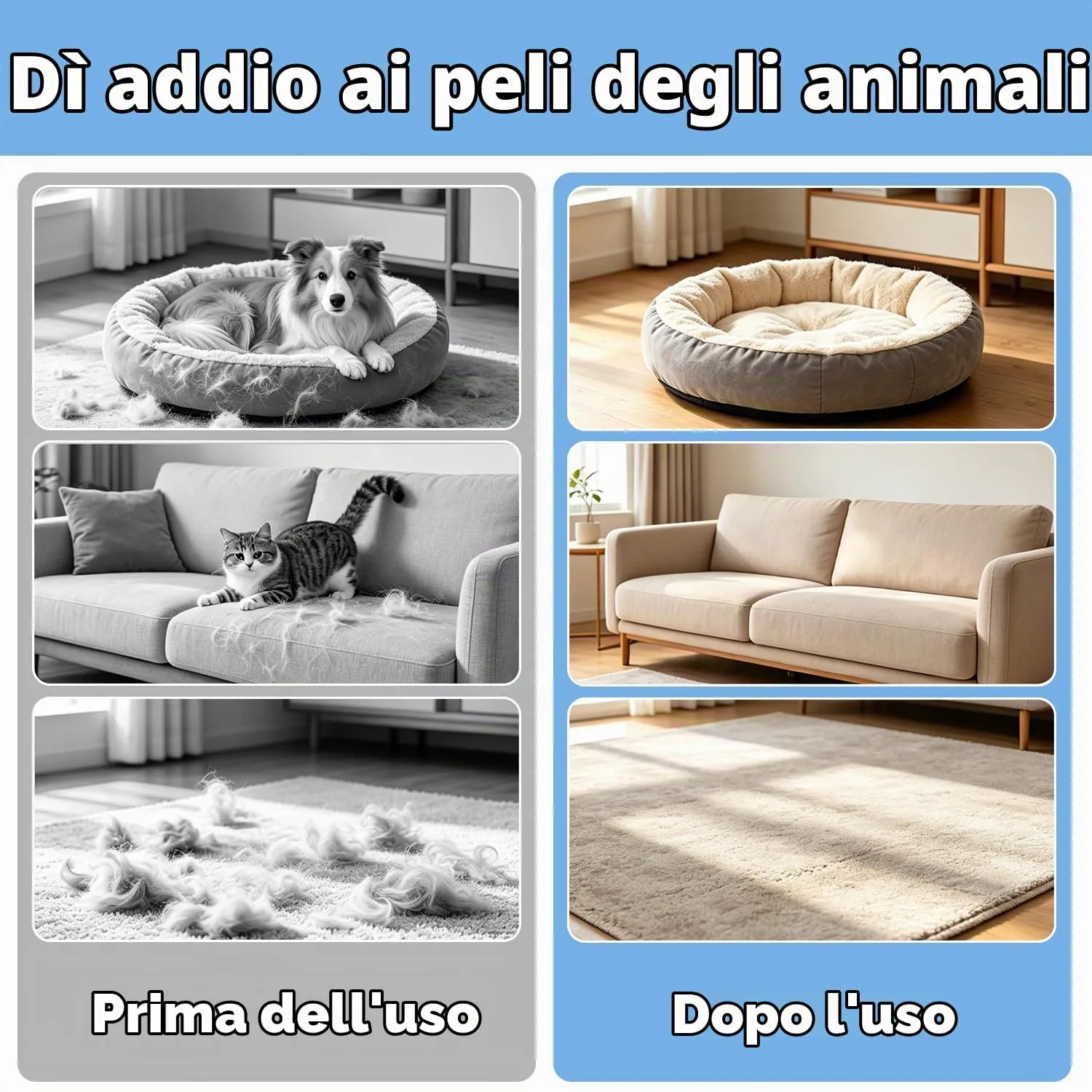 Lauokeer Guanto Rimuovi Peli Animali Elettrostatico per Gatto, Set da 3 - immagine 5