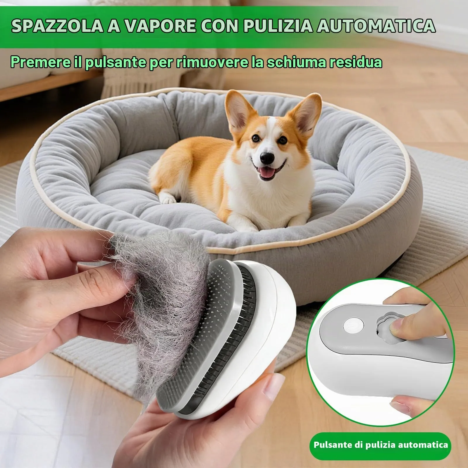SACBRZZ Spazzola a Vapore Ricaricabile per Cani, Gatti e Conigli - immagine 6