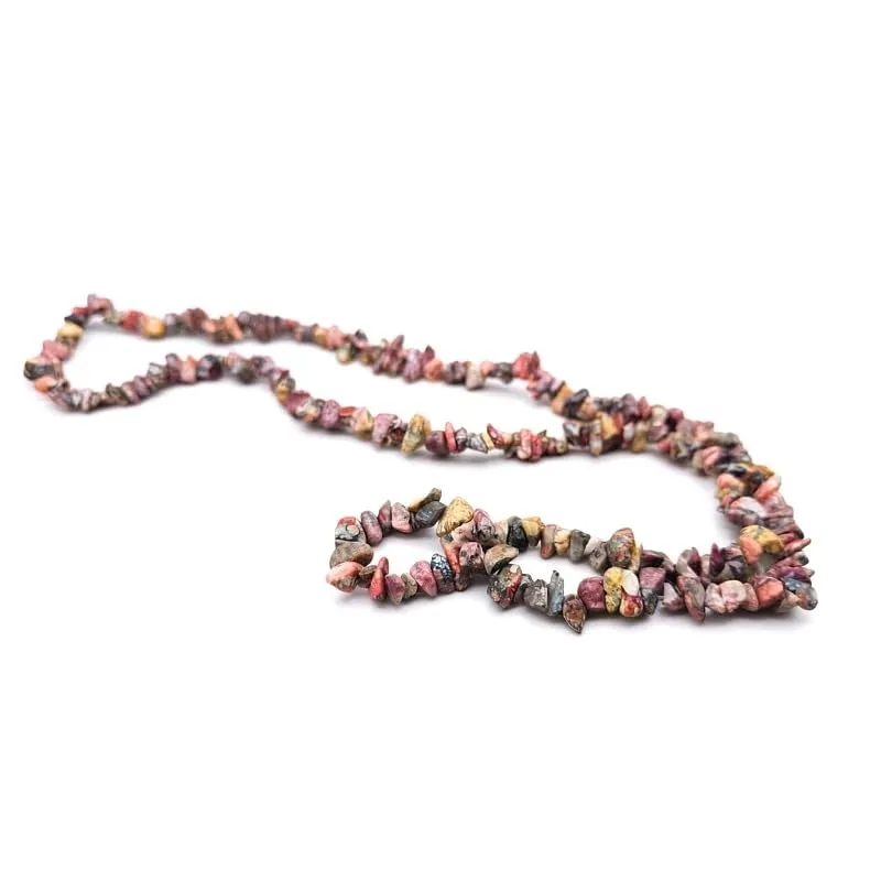 TENET Collana chips in pietre naturali Diaspro Leopardo, 75-80 cm - immagine 1