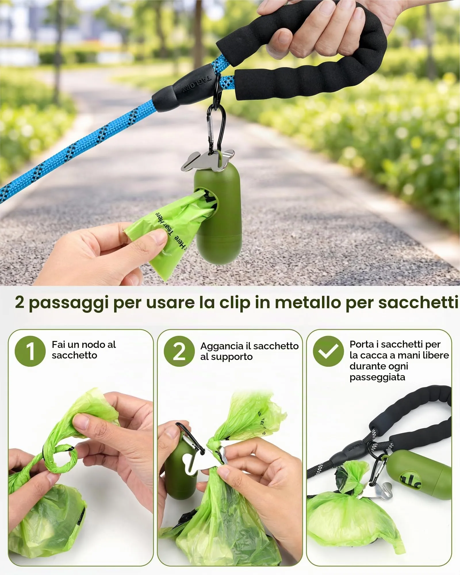 Taglory Guinzaglio per Cani in Corda Riflettente con Manico Imbottito, 120cm x 1.0cm, Blu - immagine 9