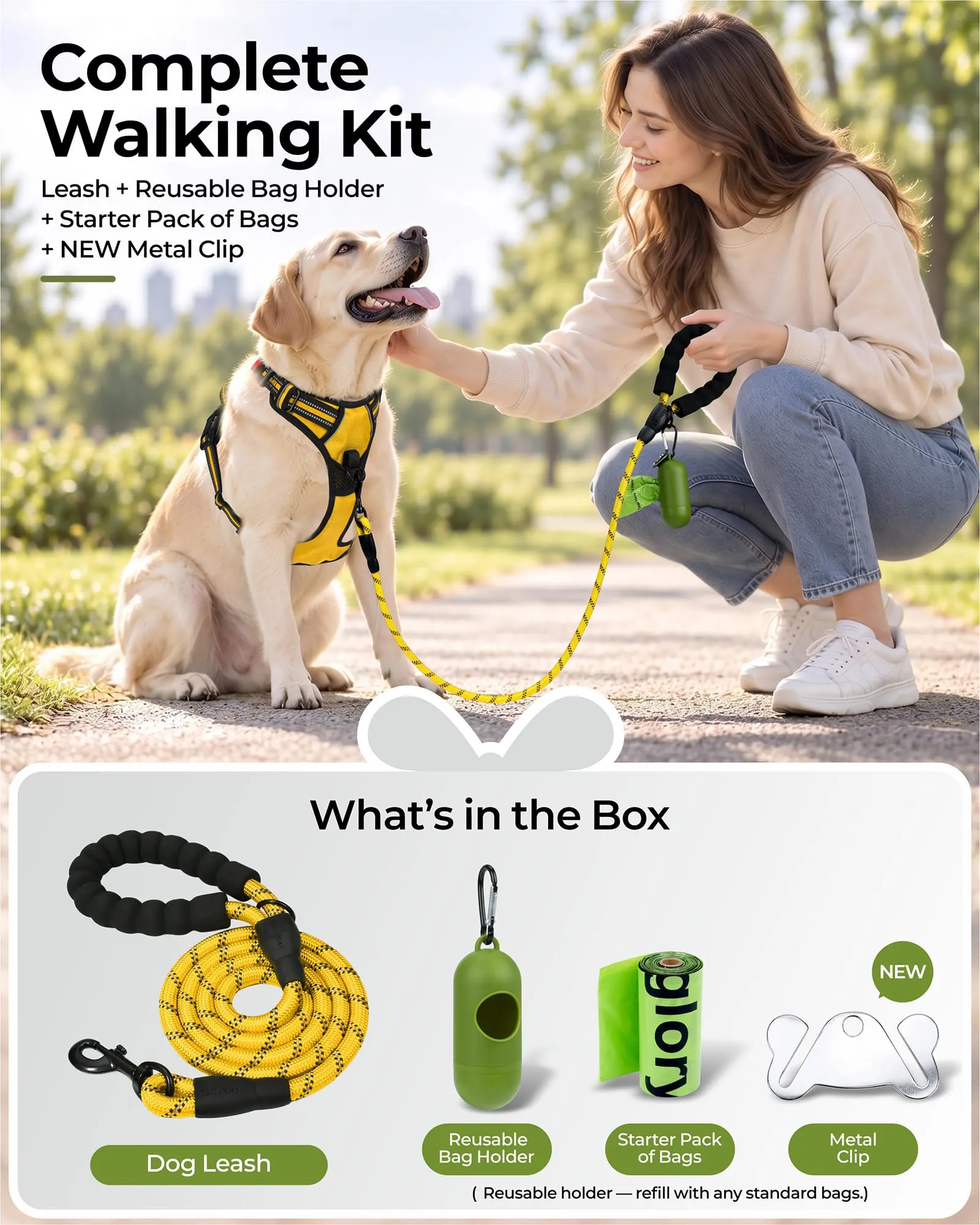 Taglory Guinzaglio per Cani in Corda con Manico Imbottito, 120cm x 1.2cm, Giallo - immagine 8