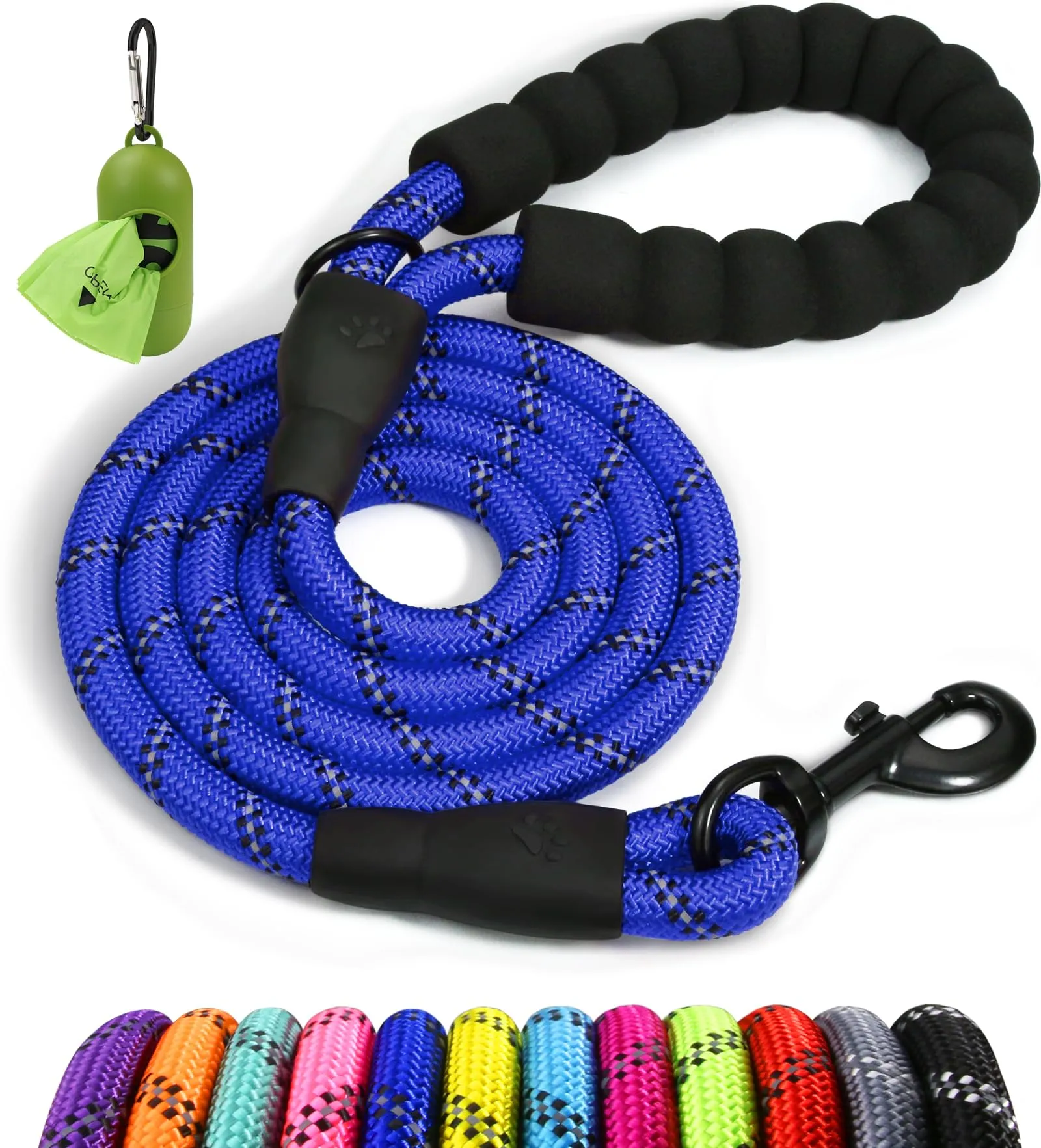 Taglory Guinzaglio per Cani in Corda con Manico Imbottito, 120cm x 1.2cm, Blu Scuro - immagine 1
