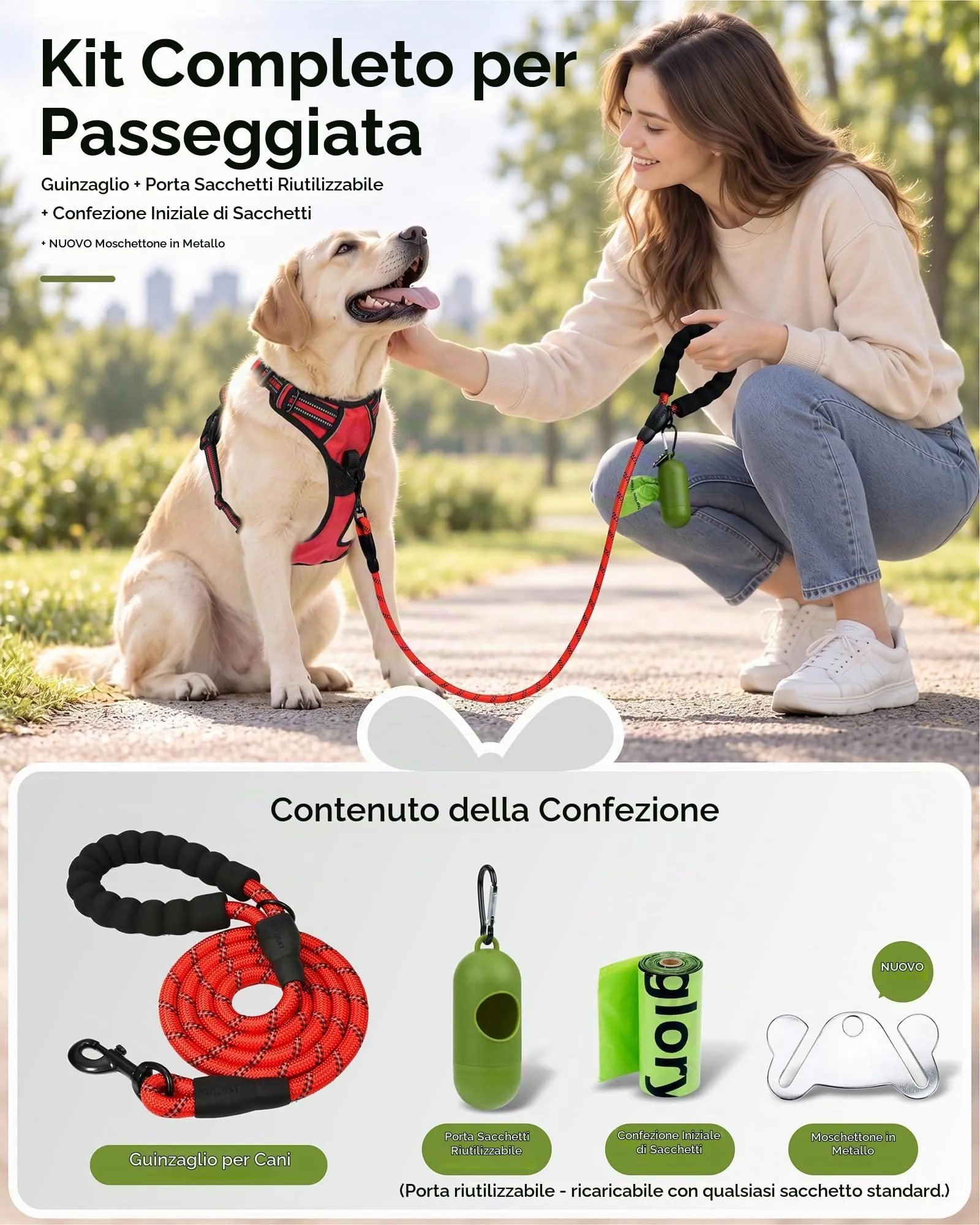 Taglory Guinzaglio per Cani in Corda con Manico Imbottito e Riflettente, 150cm x 1.0cm, Rosso - immagine 8