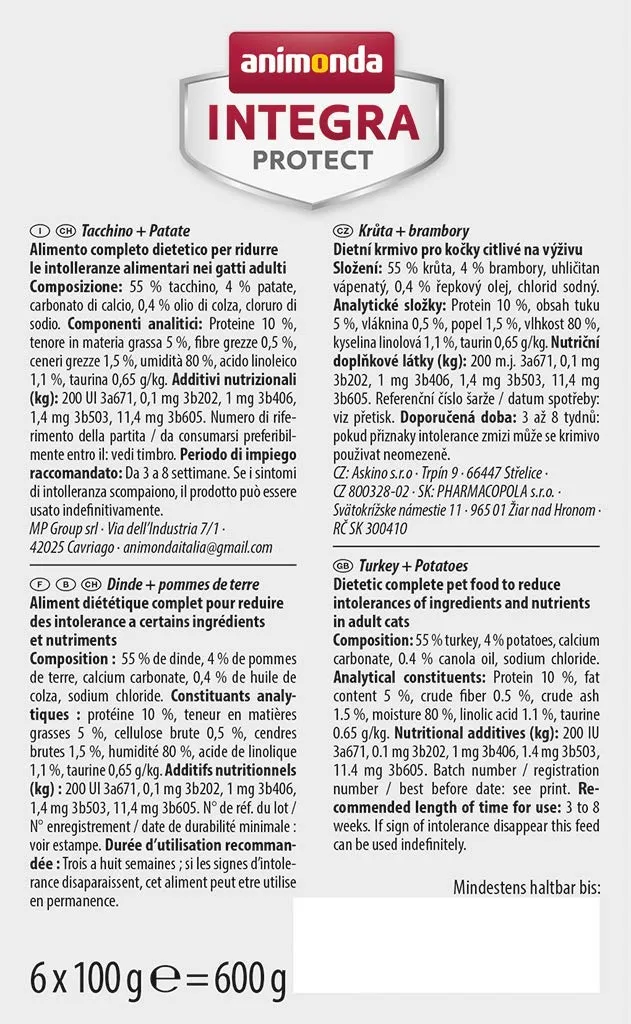 Animonda Integra Protect Cibo Umido per Gatti Adulti Tacchino e Patate, 6 x 100 g - immagine 6