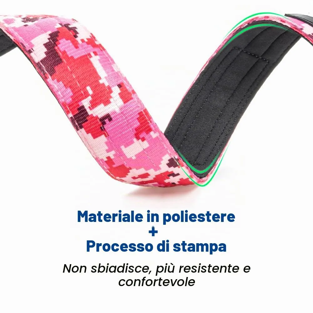 TSPRO Collare Tattico per Cani con Fibbia a Sblocco Rapido e Pannello per Toppe, Camo Rosa, L (47,0–63,5 cm) - immagine 5