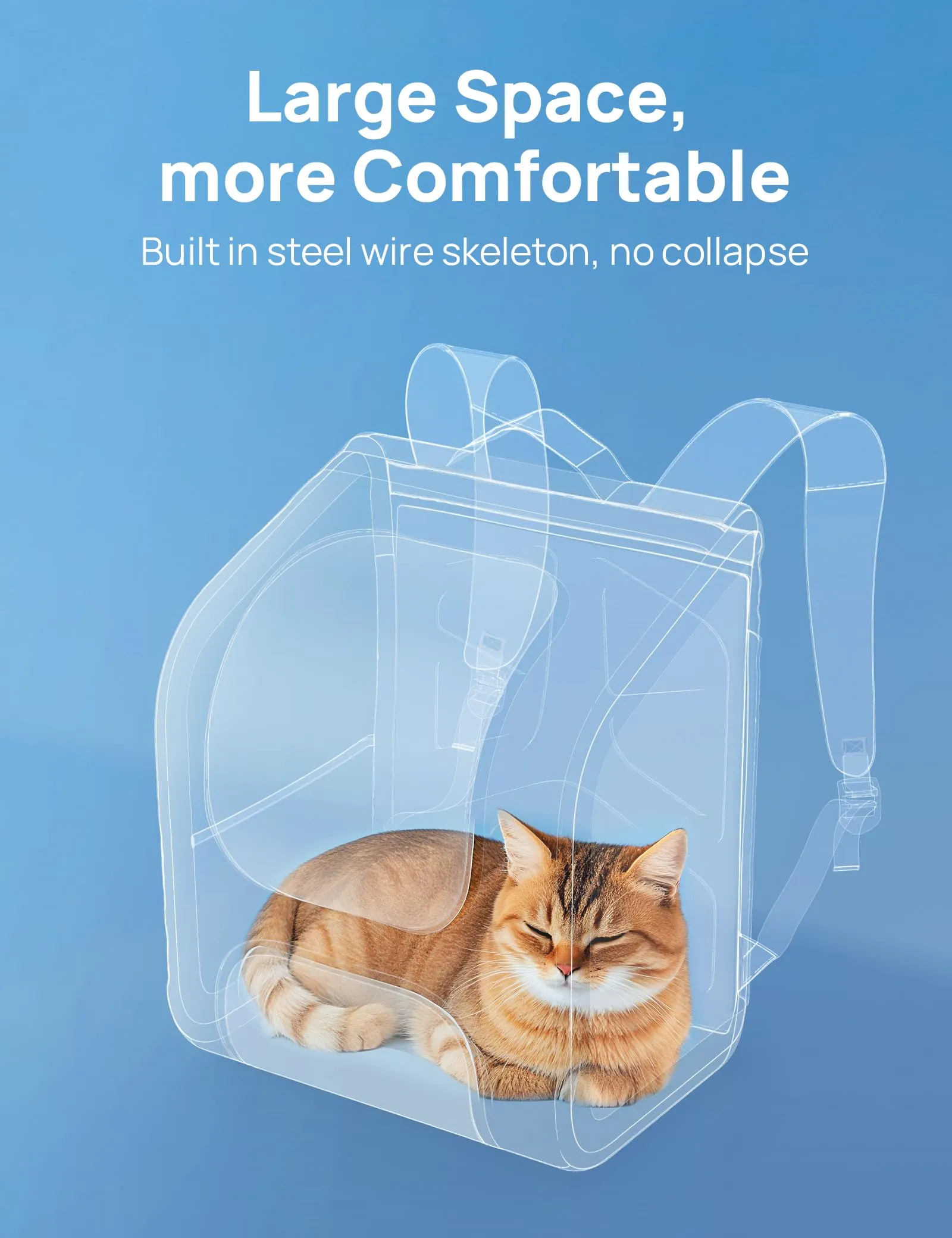 Pecute Zaino a Bolla per Gatti, Ergonomico, Cachi - immagine 2