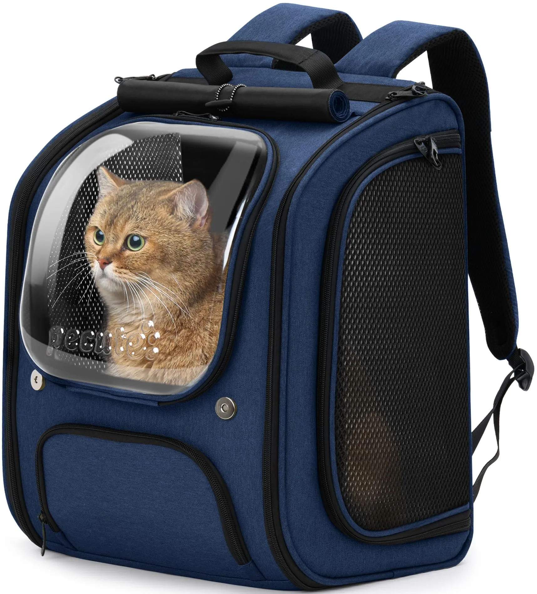 Pecute Zaino a Bolla per Gatti, Ergonomico, Blu - immagine 1
