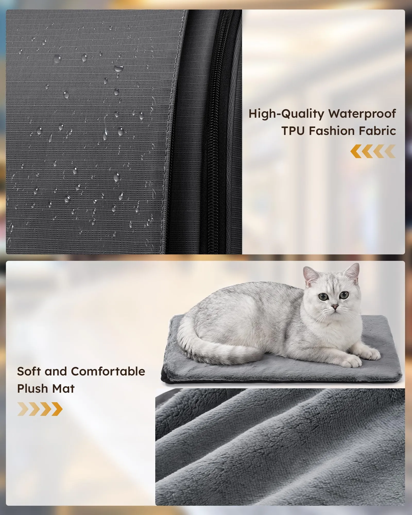Pecute Zaino a Bolla per Gatti in TPU, Grigio Scuro - immagine 8