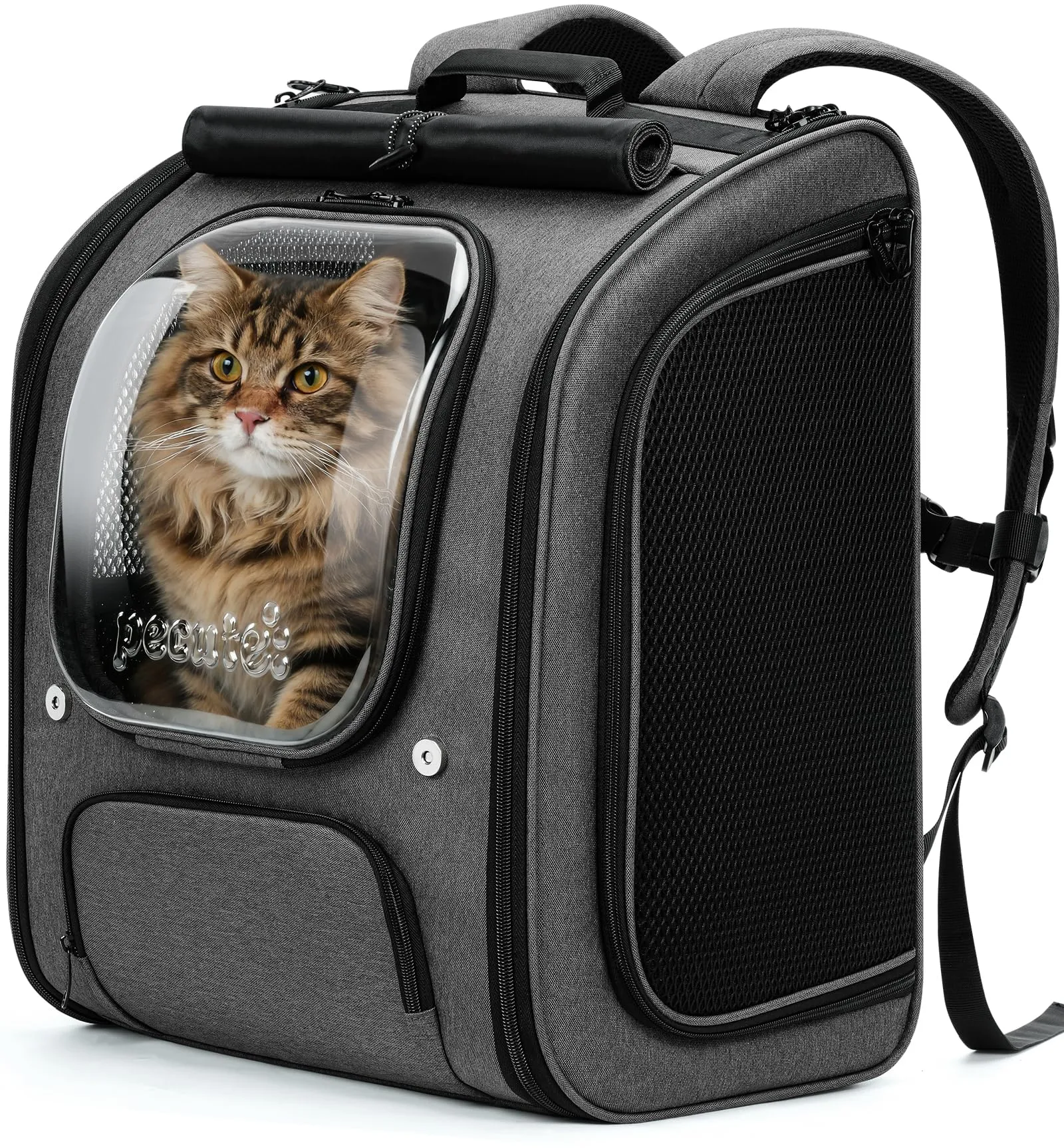 Pecute Zaino a Bolla per Gatti XXL, Grigio - immagine 1