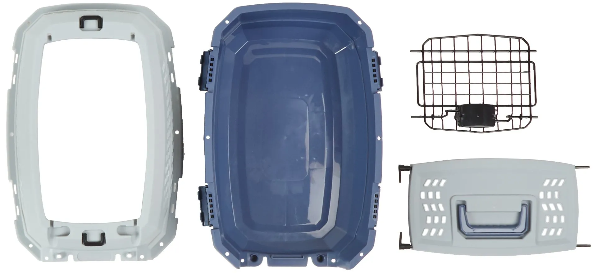 Amazon Basics Trasportino rigido per gatti, 2 sportelli, carica dall'alto, 48 x 32 x 25 cm, Blu - immagine 6