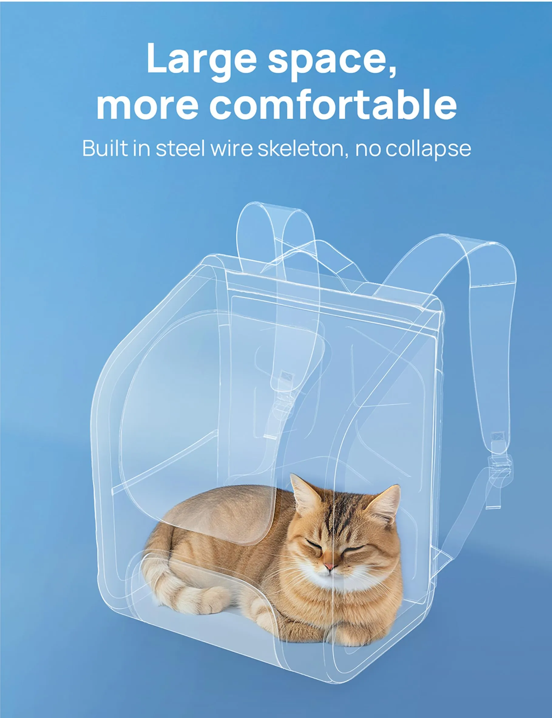 Pecute Zaino a Bolla per Gatti, Ergonomico, Verde Oliva - immagine 2