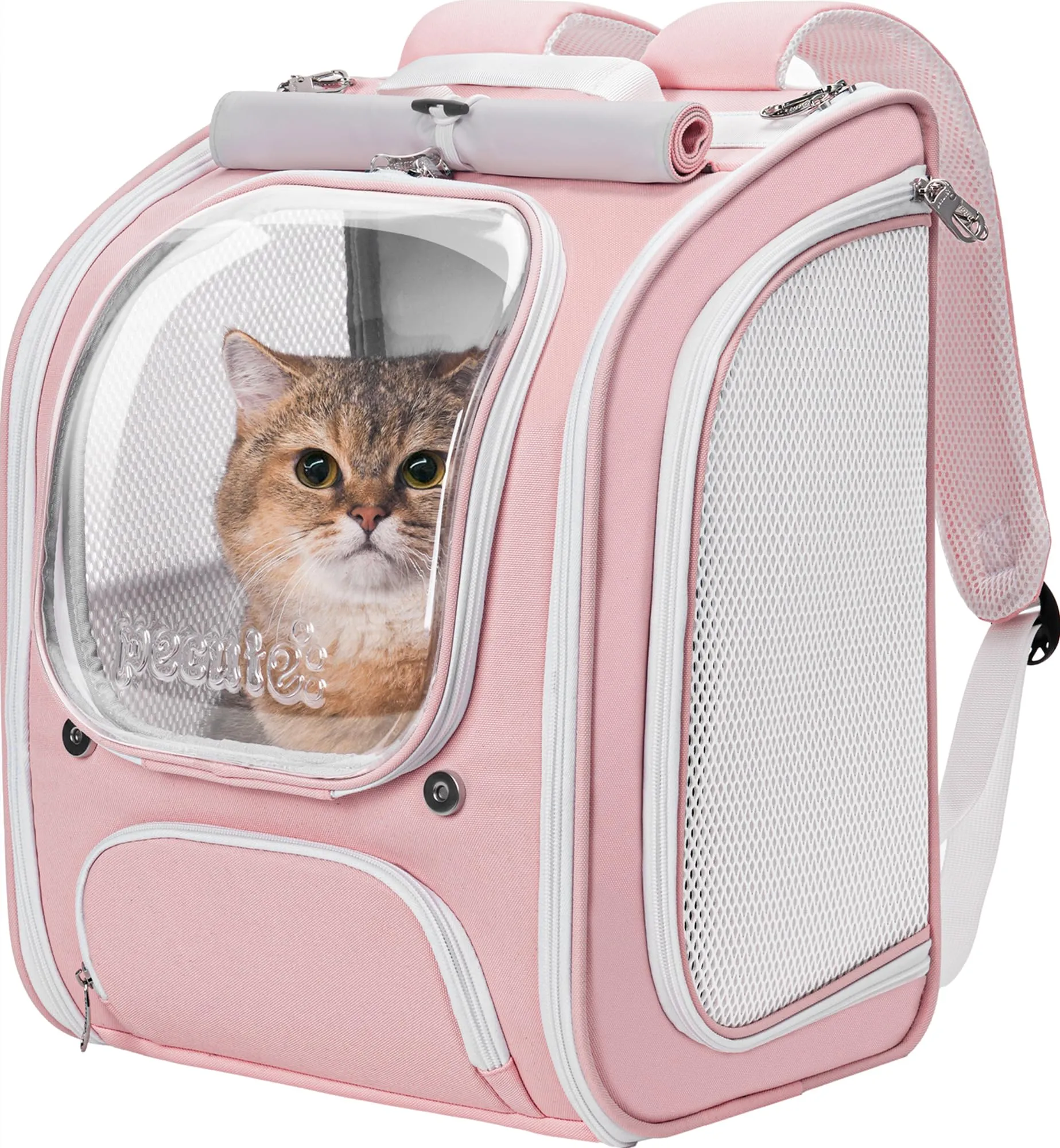 Pecute Zaino a Bolla per Gatti, Ergonomico, Rosa - immagine 1
