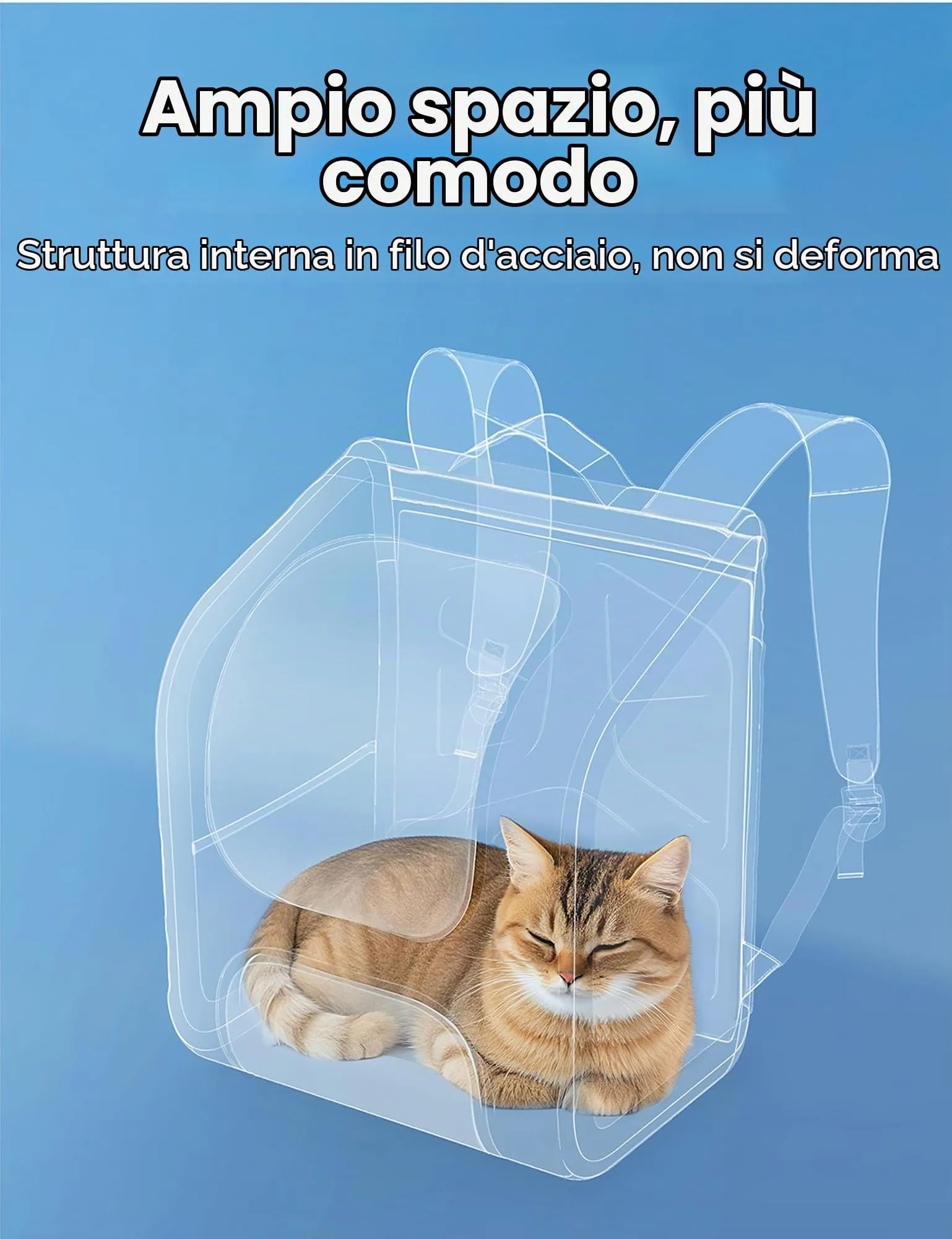 Pecute Zaino a Bolla per Gatti, Ergonomico, Verde - immagine 2