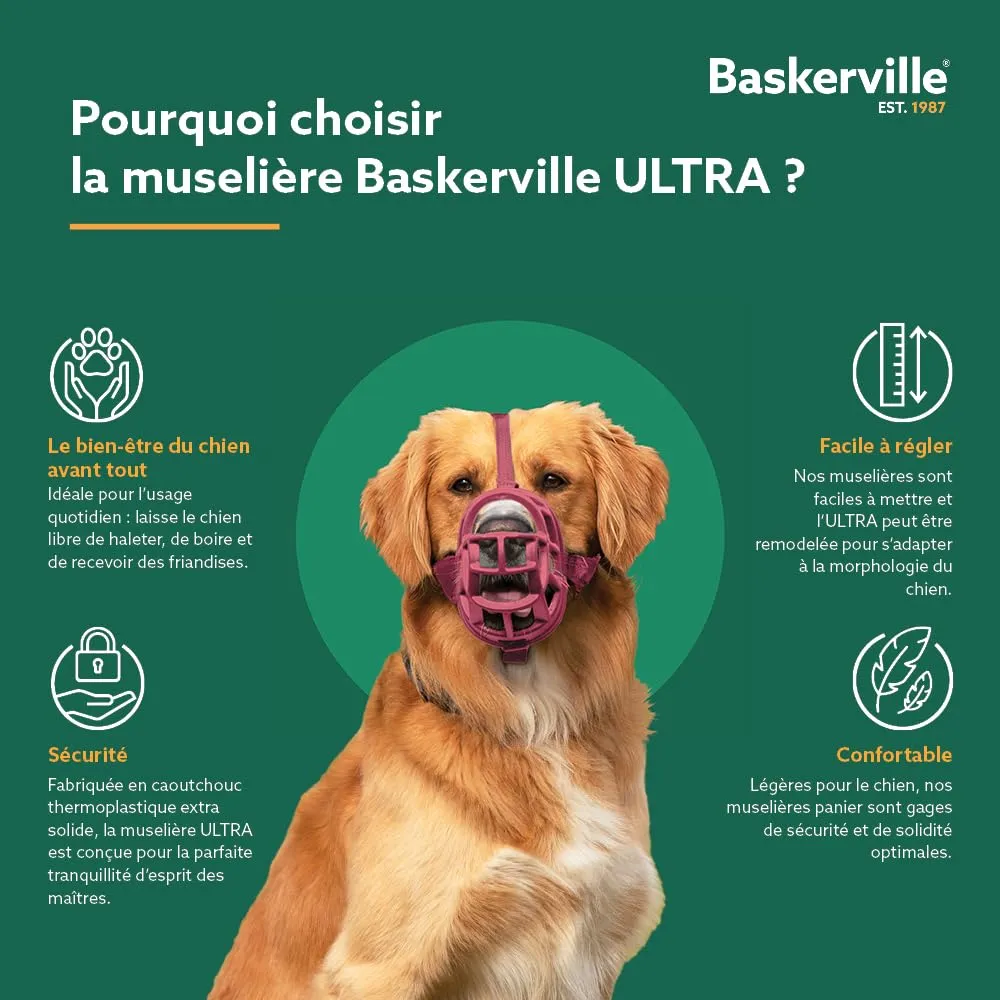 Museruola per cani Baskerville Ultra, Taglia 5, Rosa - immagine 2