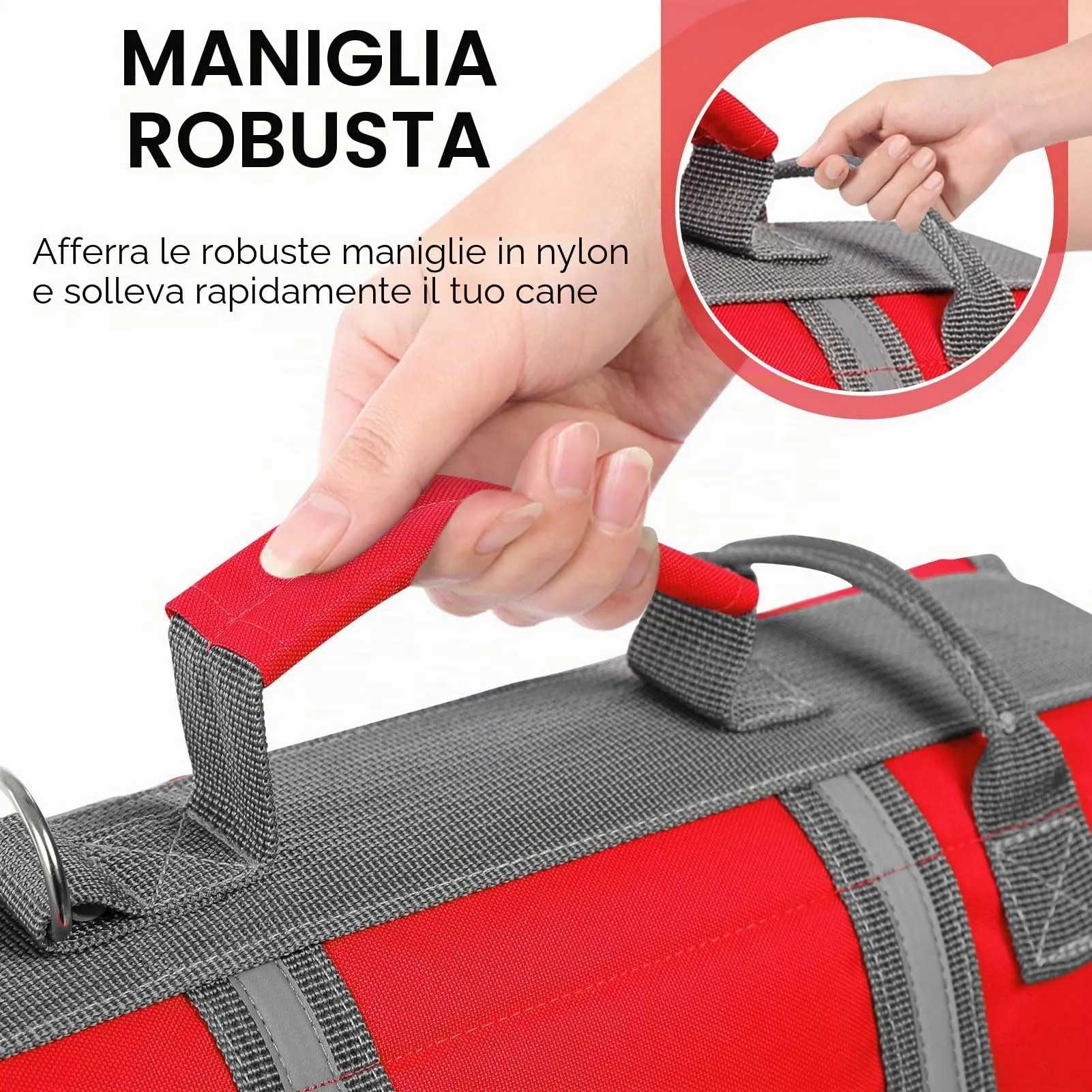 Queenmore Salvagente per Cani Taglia Media, Riflettente, Rosso (M) - immagine 5