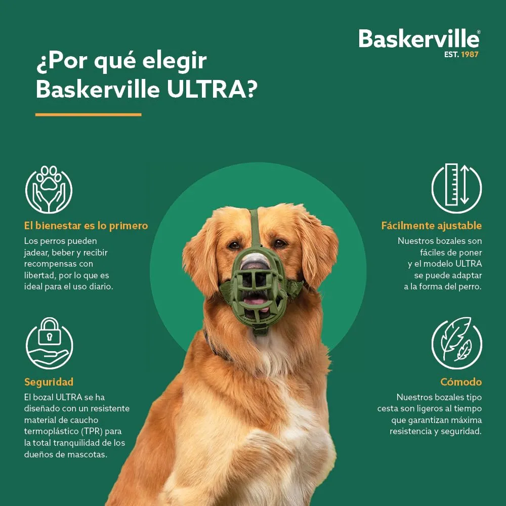 Baskerville Ultra Museruola per Cani, Taglia 3, Verde - immagine 2
