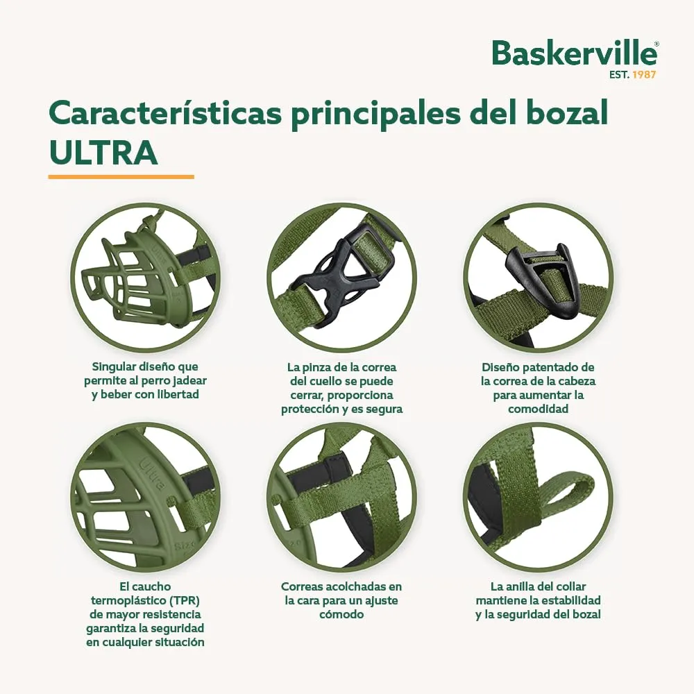 Baskerville Ultra Museruola per Cani, Taglia 3, Verde - immagine 3