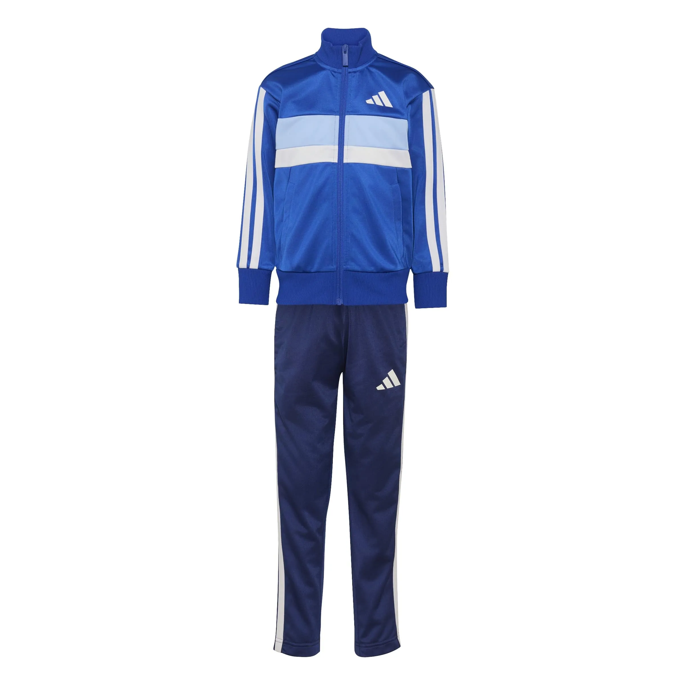 adidas Seasonal Essentials Tiberio 3 Stripes Tricot Tracksuit, Team Royal Blue/White, 5-6 Years - immagine 1